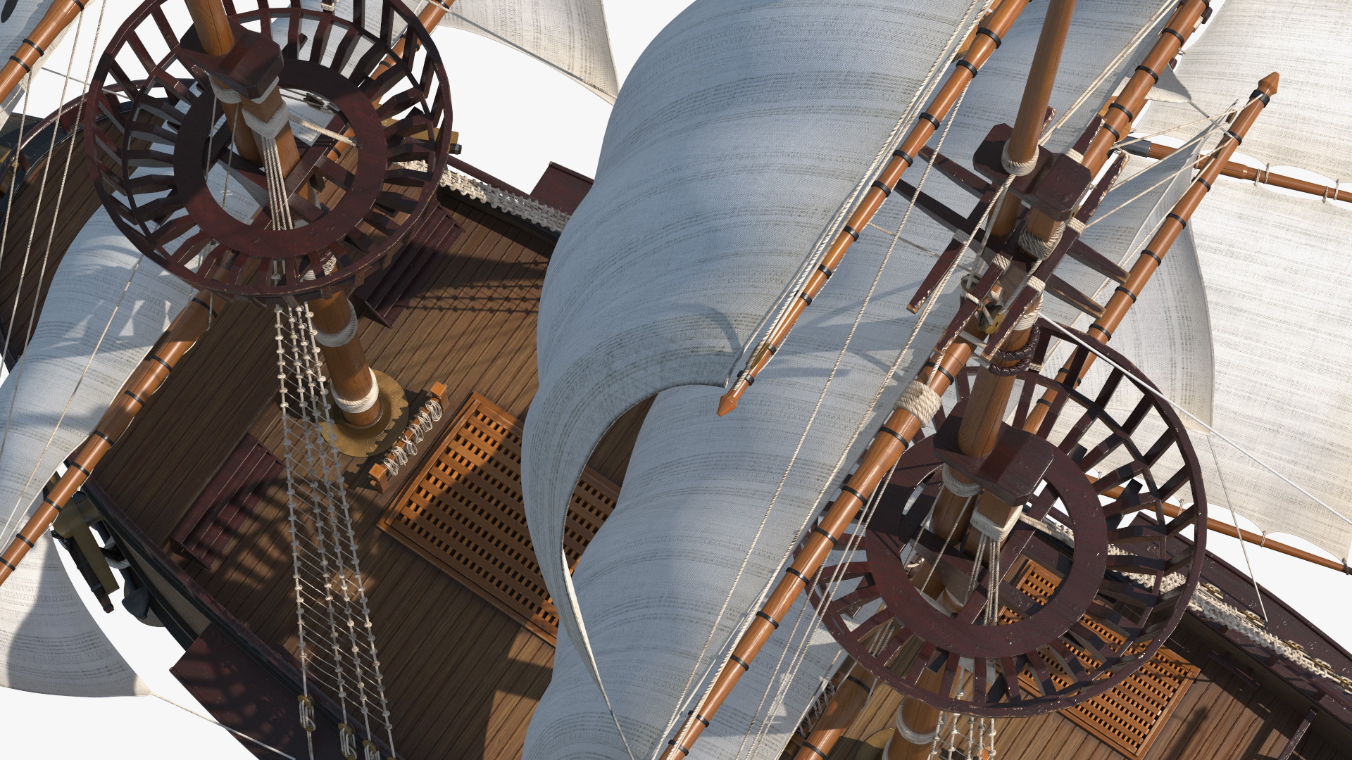 Fantasy Flying Sailing Ship Rigged 3D model
