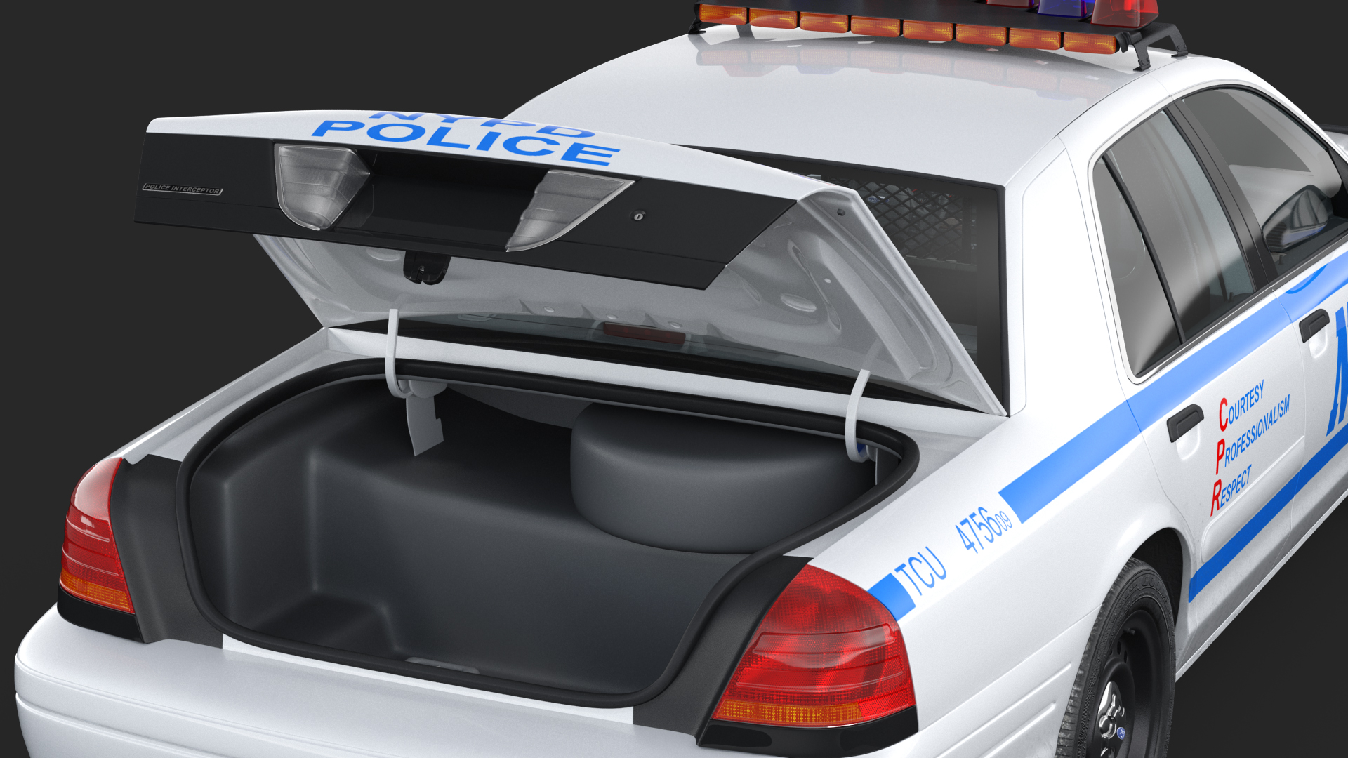 Ford Crown Victoria Police Car NYPD Rigged 3D