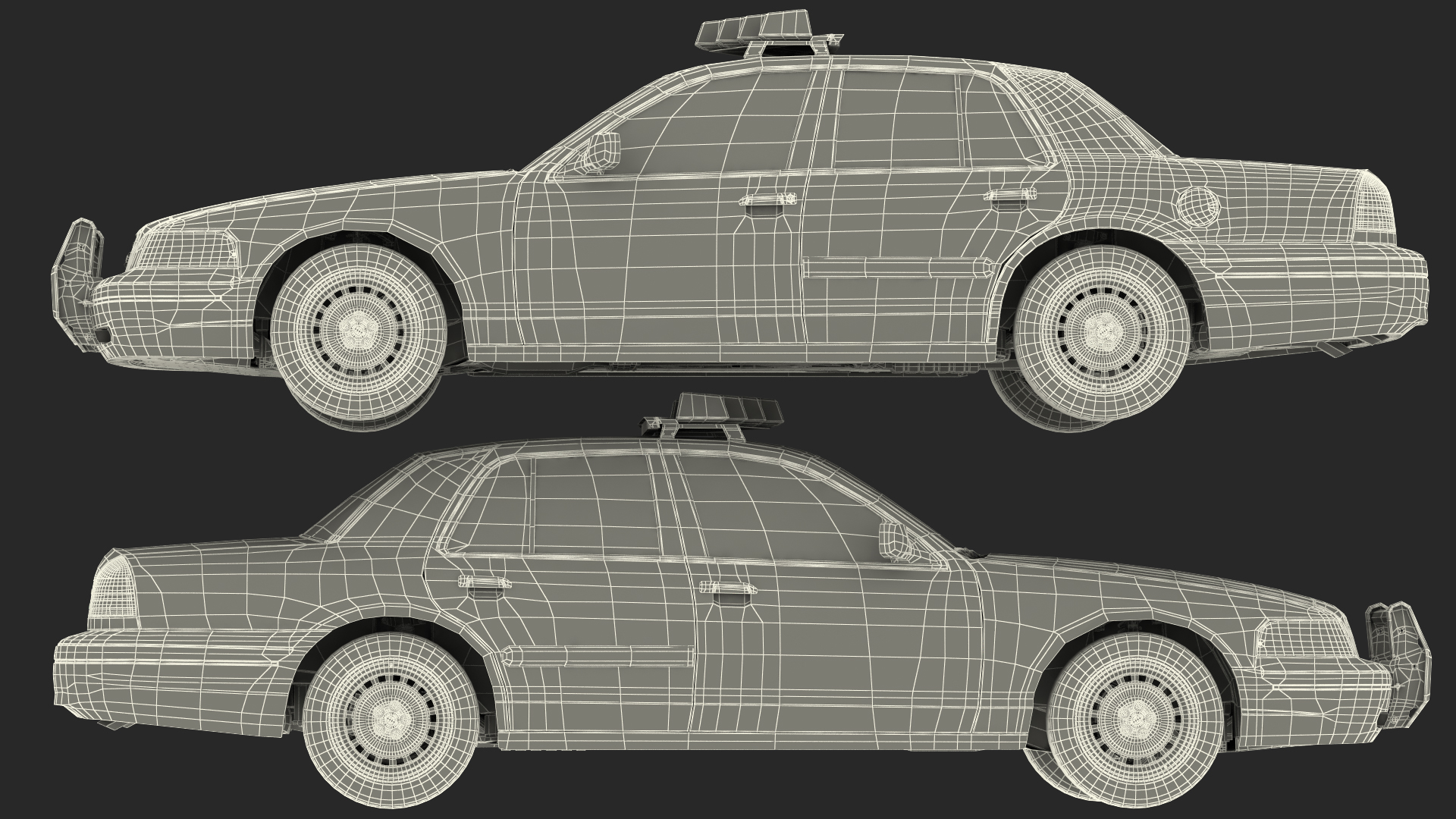 Ford Crown Victoria Police Car NYPD Rigged 3D
