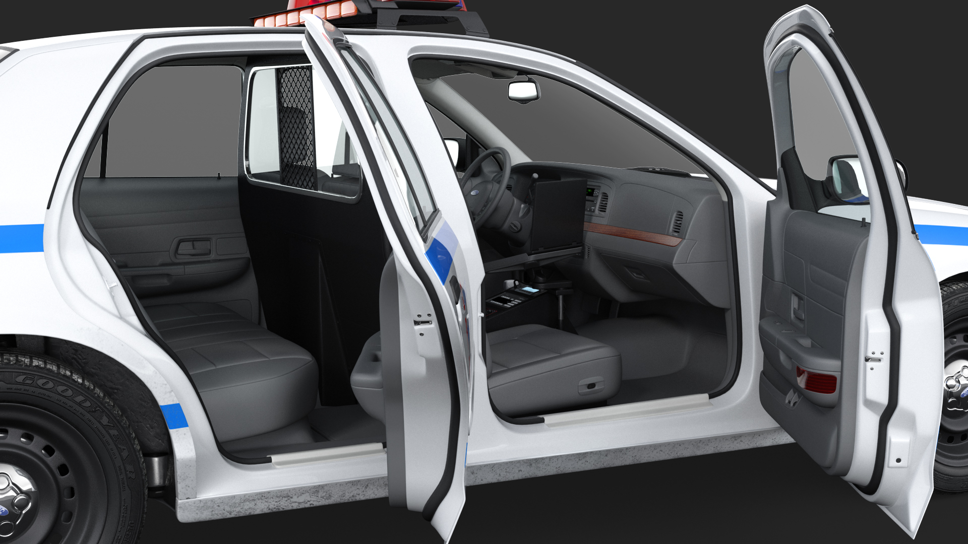 Ford Crown Victoria Police Car NYPD Rigged 3D