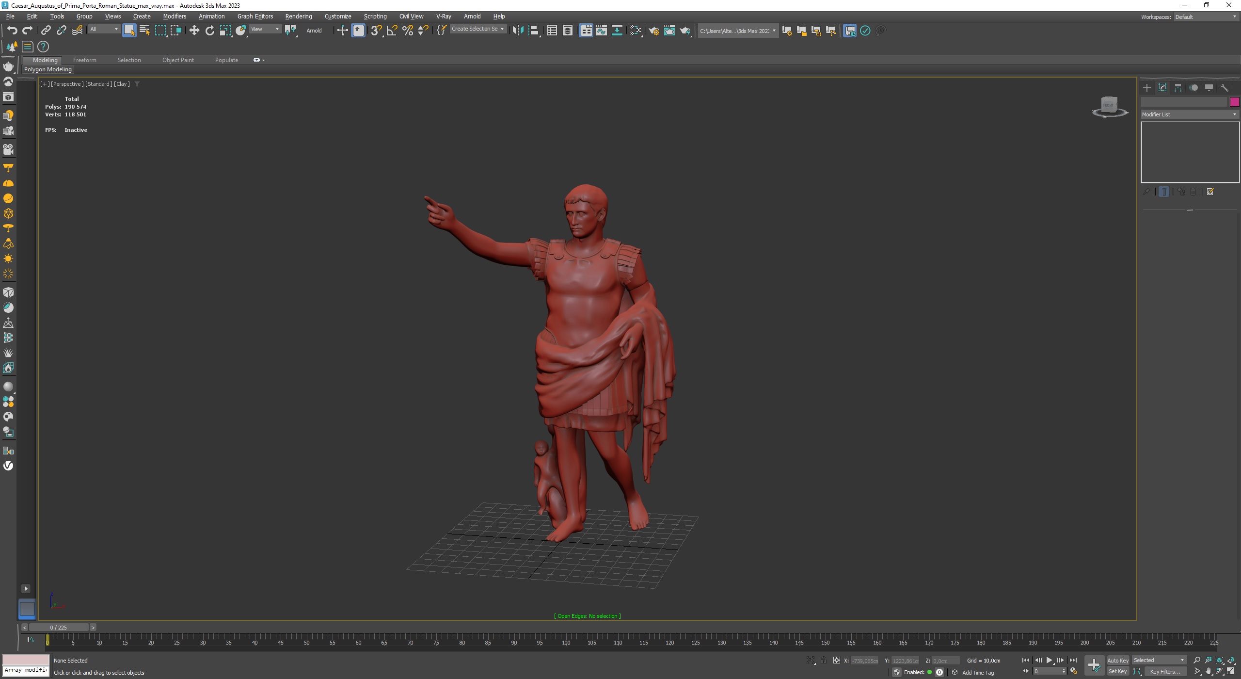 3D Caesar Augustus of Prima Porta Roman Statue for 3D Print