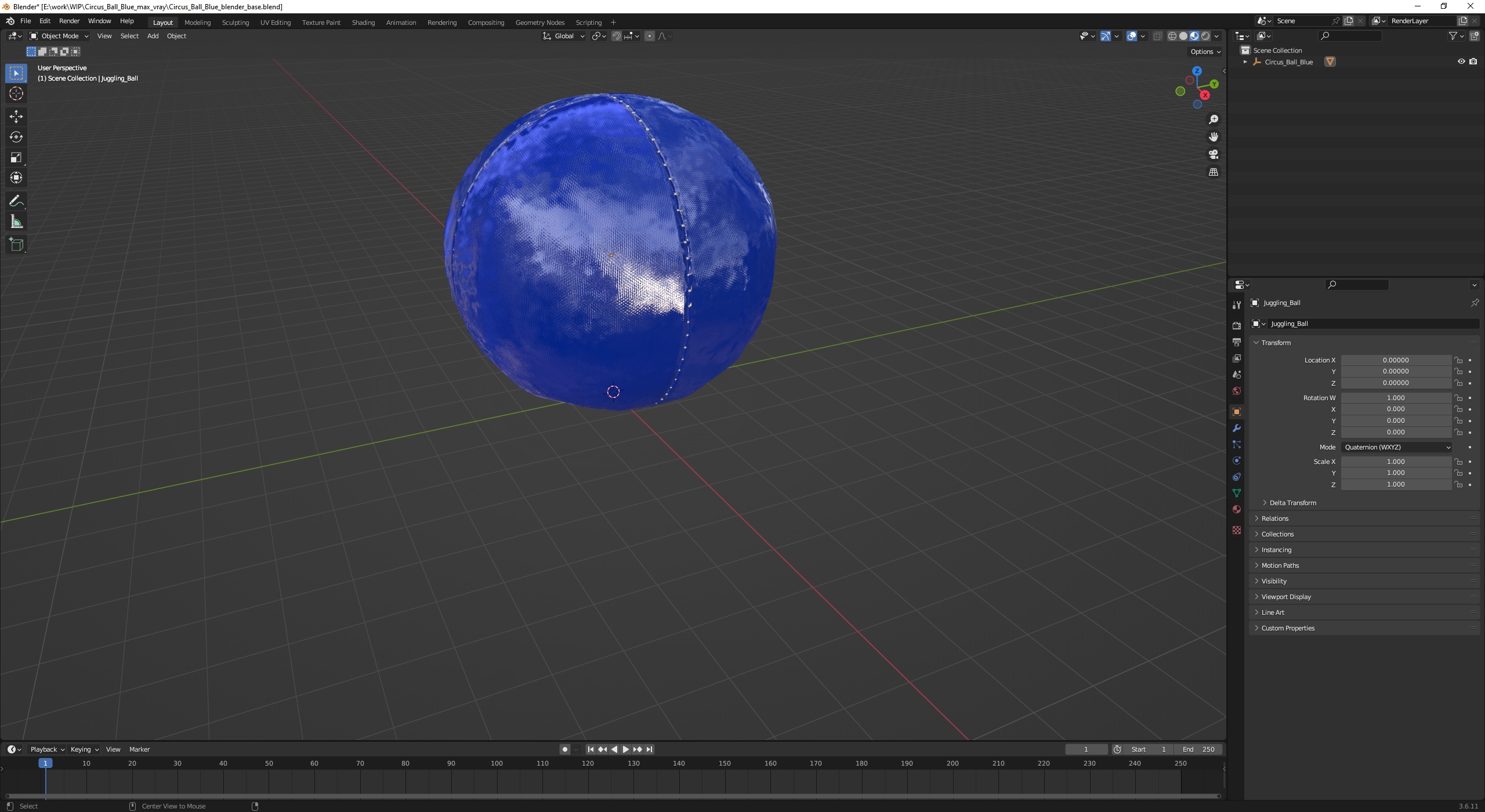 3D Circus Ball Blue