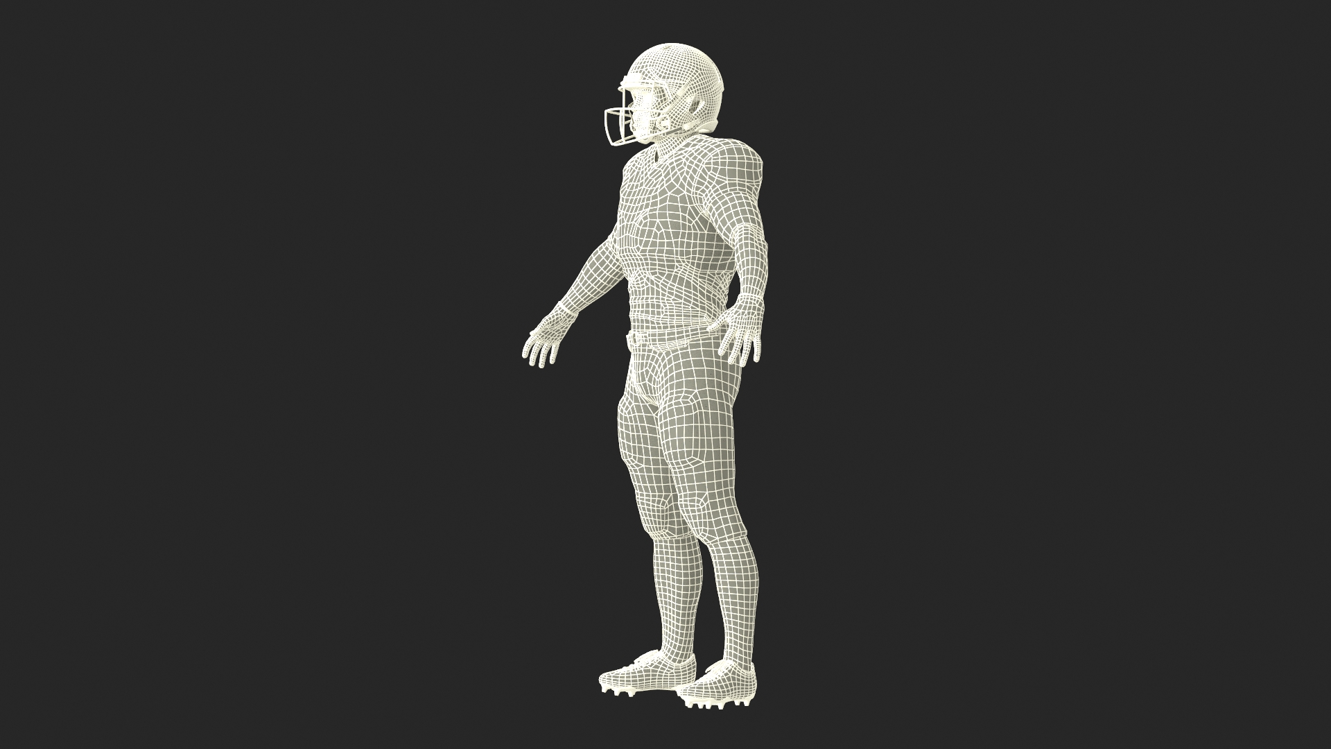 3D Red Uniform Black Man Football Player Rigged for Maya model