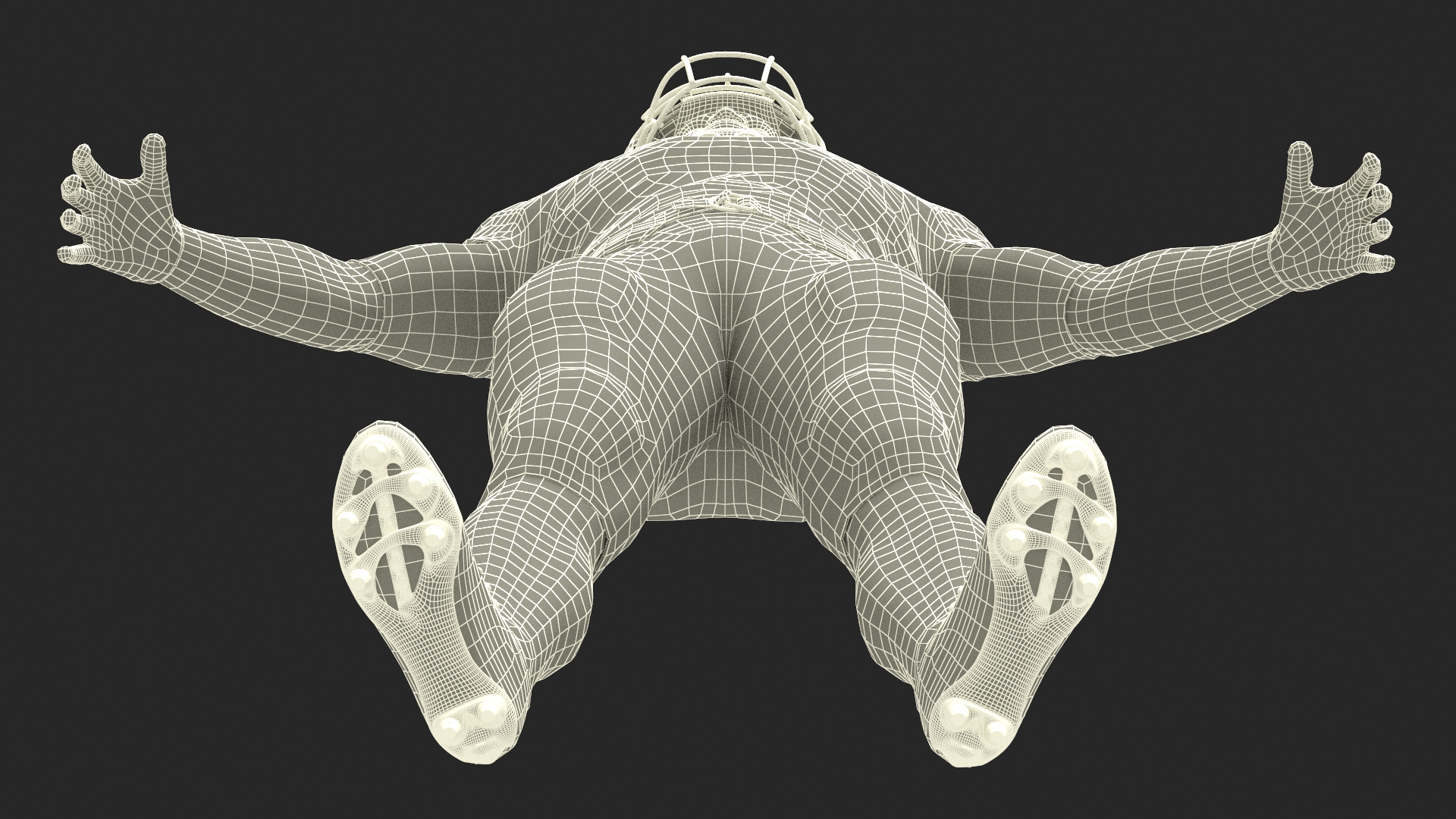 3D Red Uniform Black Man Football Player Rigged for Maya model
