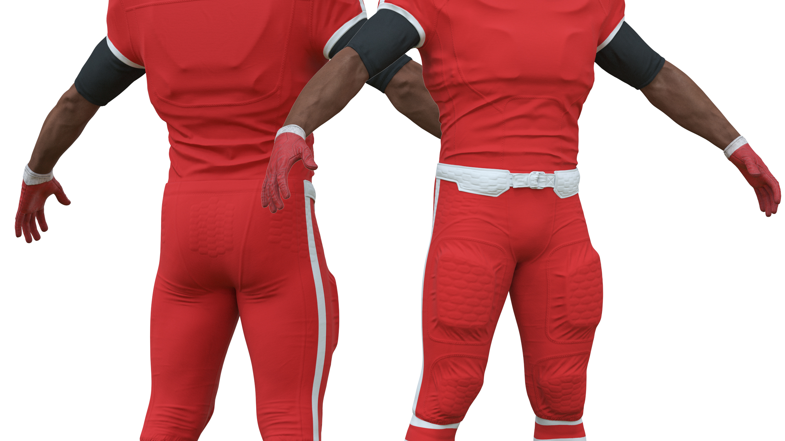3D Red Uniform Black Man Football Player Rigged for Maya model