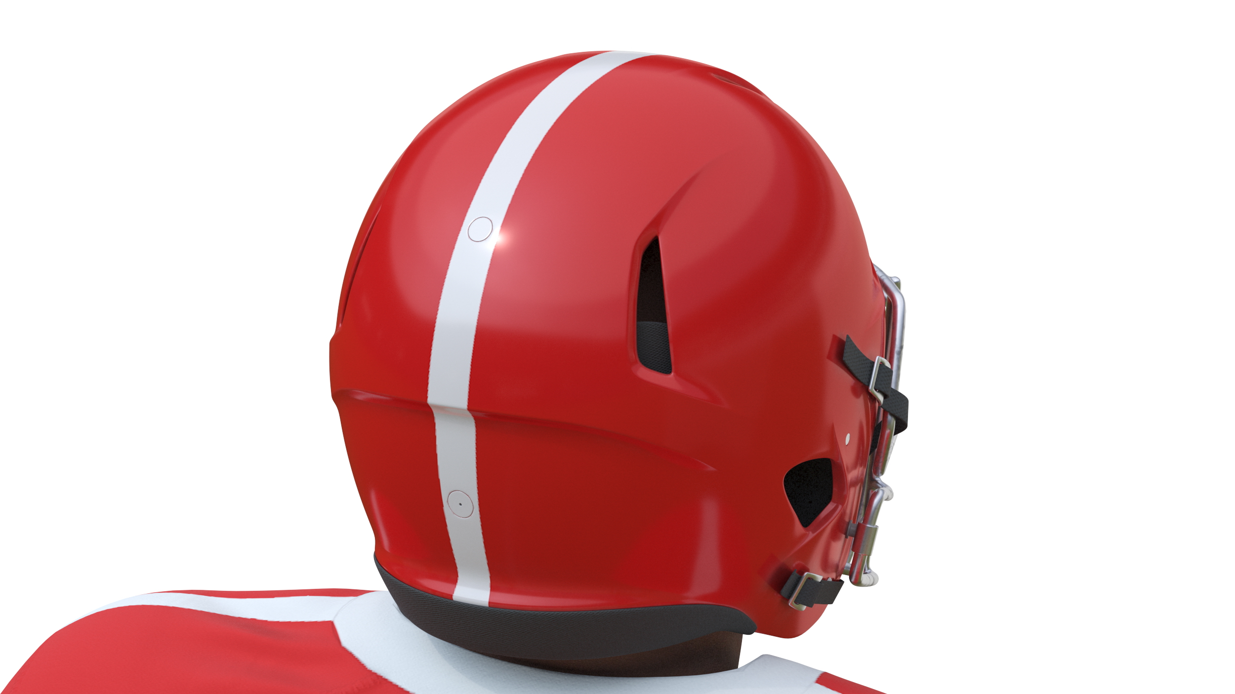 3D Red Uniform Black Man Football Player Rigged for Maya model
