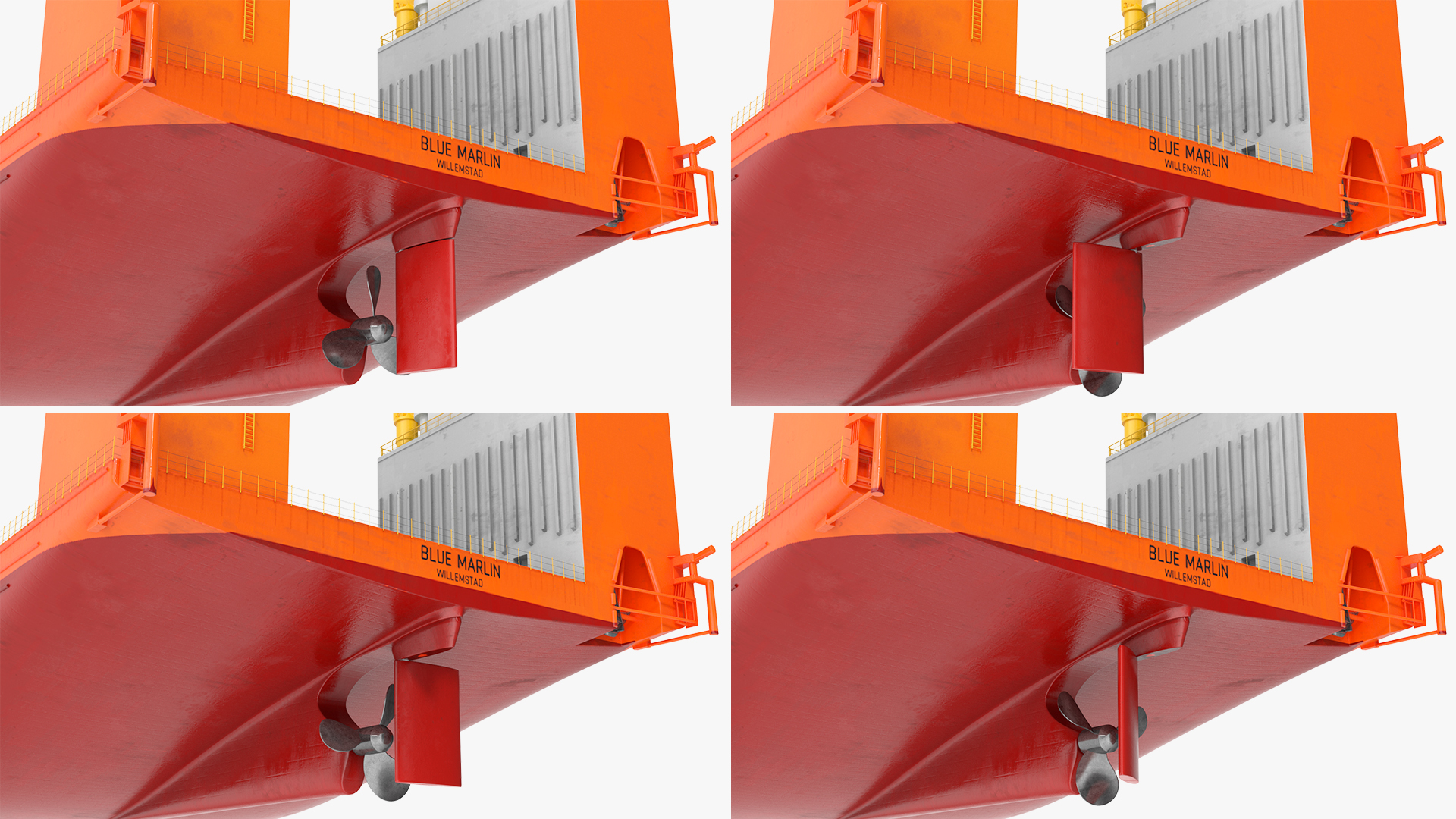 3D Blue Marlin Heavy Lift Vessel Rigged