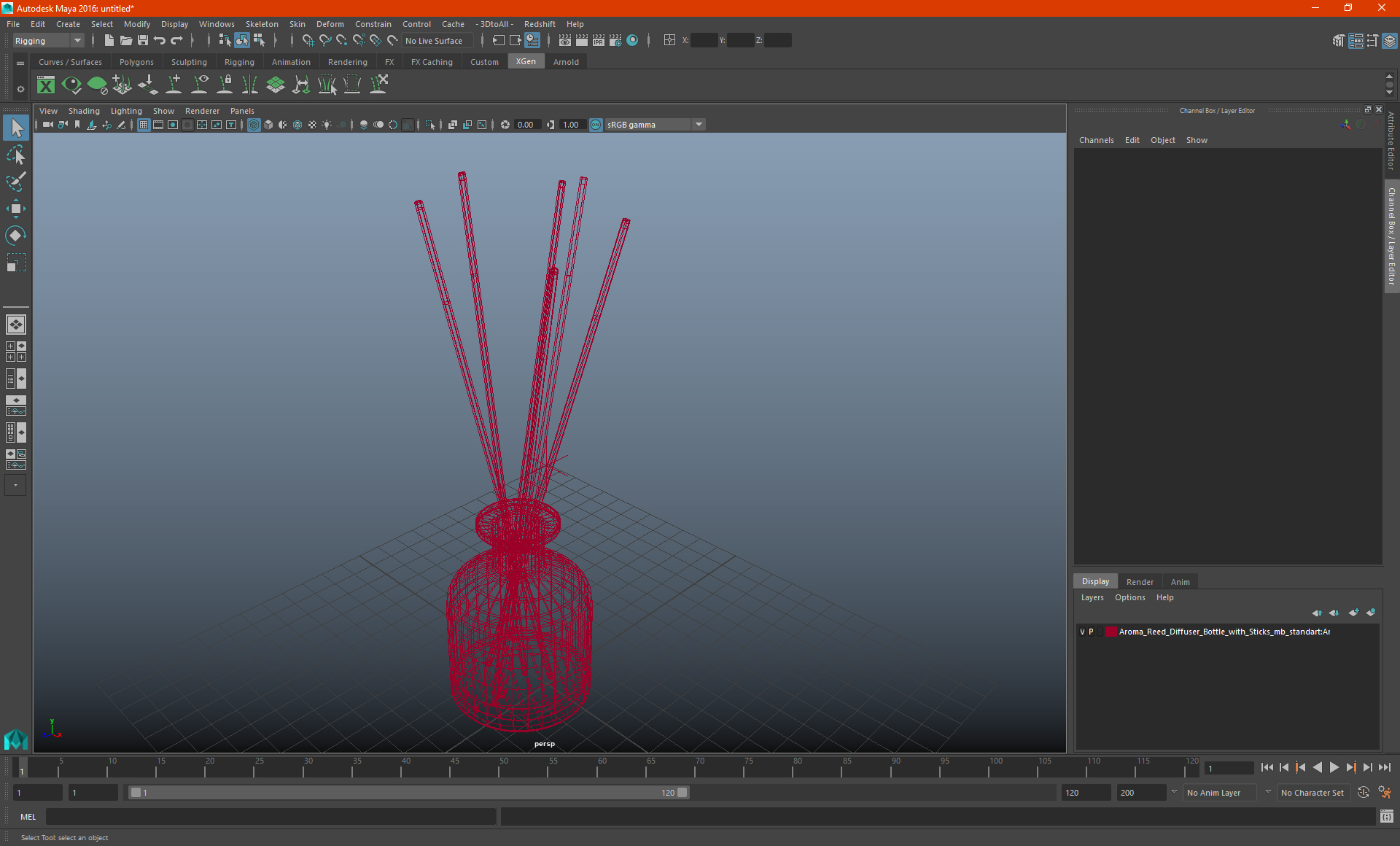 3D Aroma Reed Diffuser Bottle with Sticks model
