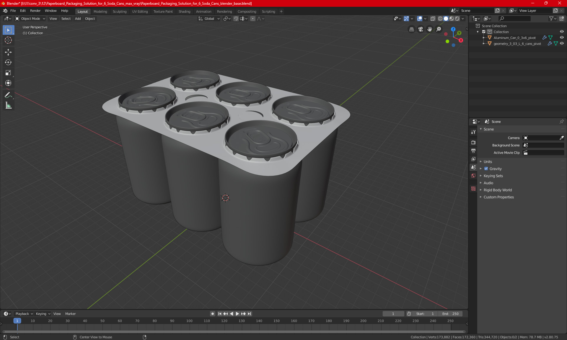 3D model Paperboard Packaging Solution for 6 Soda Cans