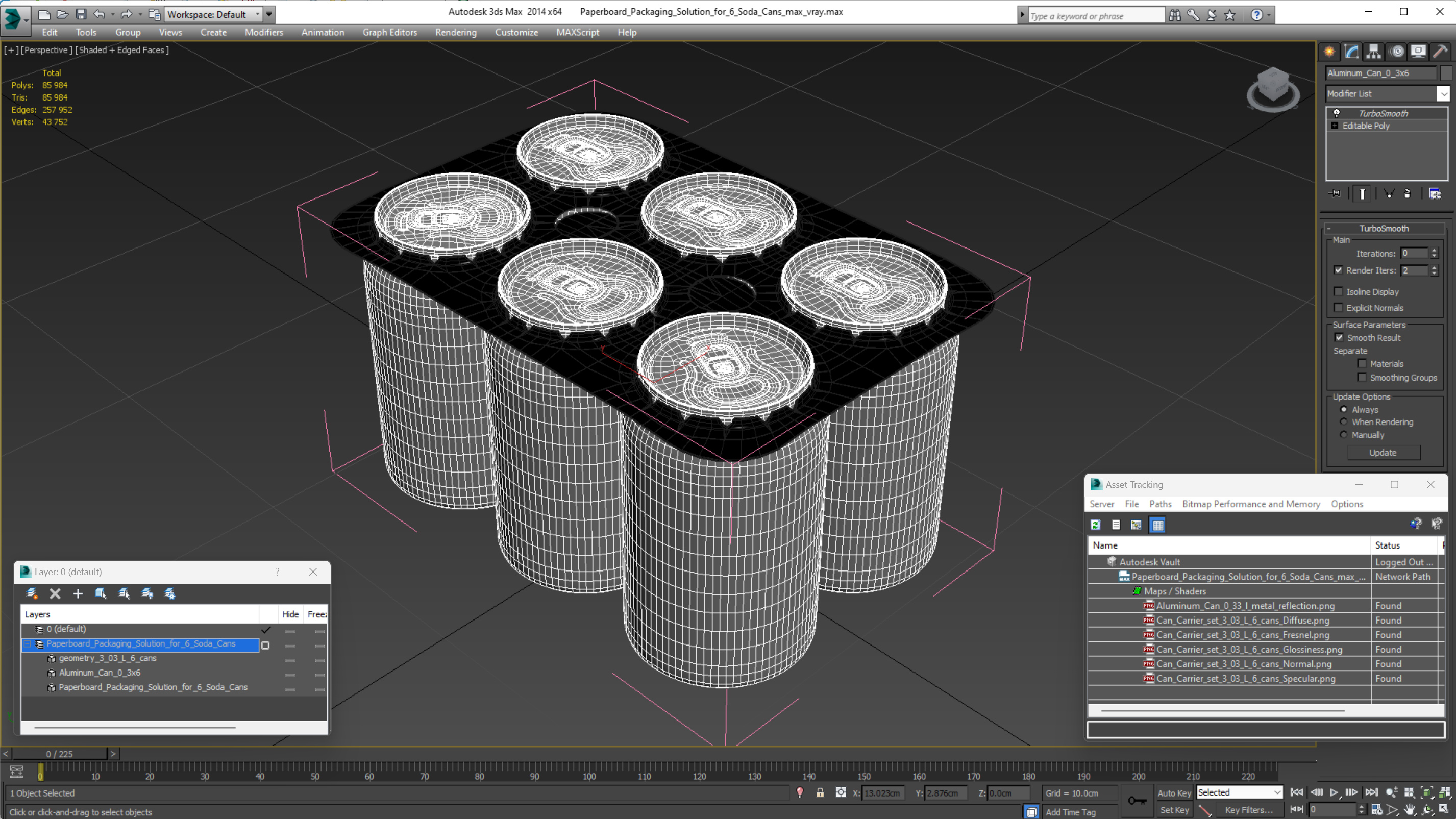3D model Paperboard Packaging Solution for 6 Soda Cans