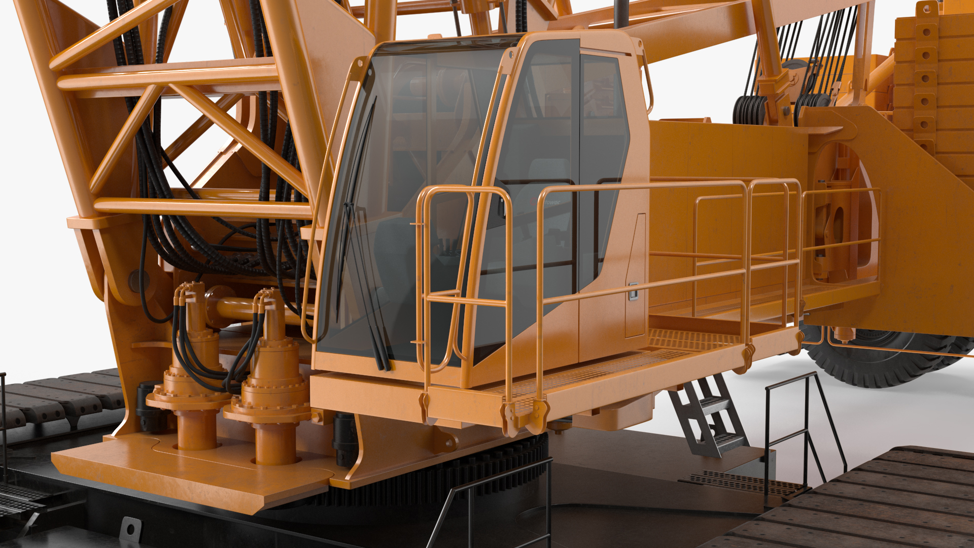 3D Tracked Crane with Reinforced Concrete Pipe model