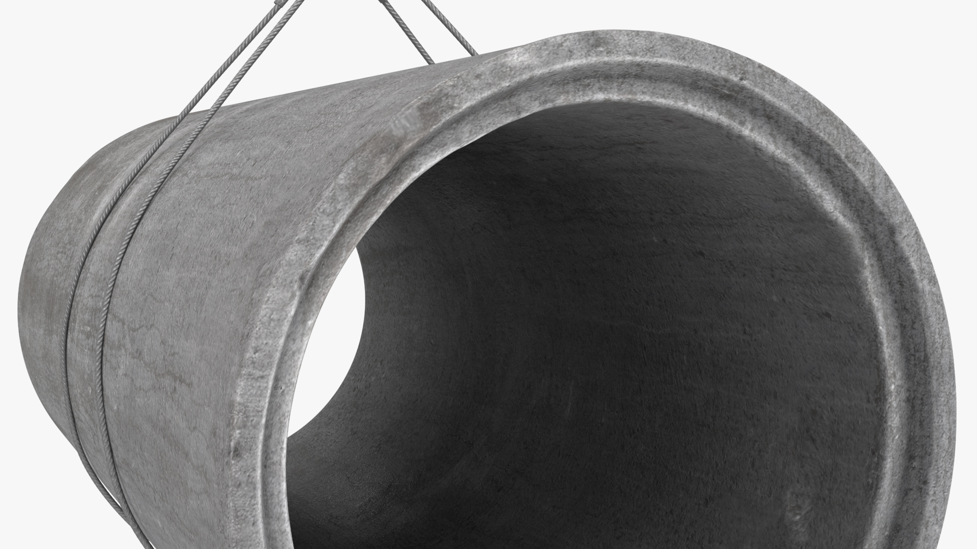 3D Tracked Crane with Reinforced Concrete Pipe model