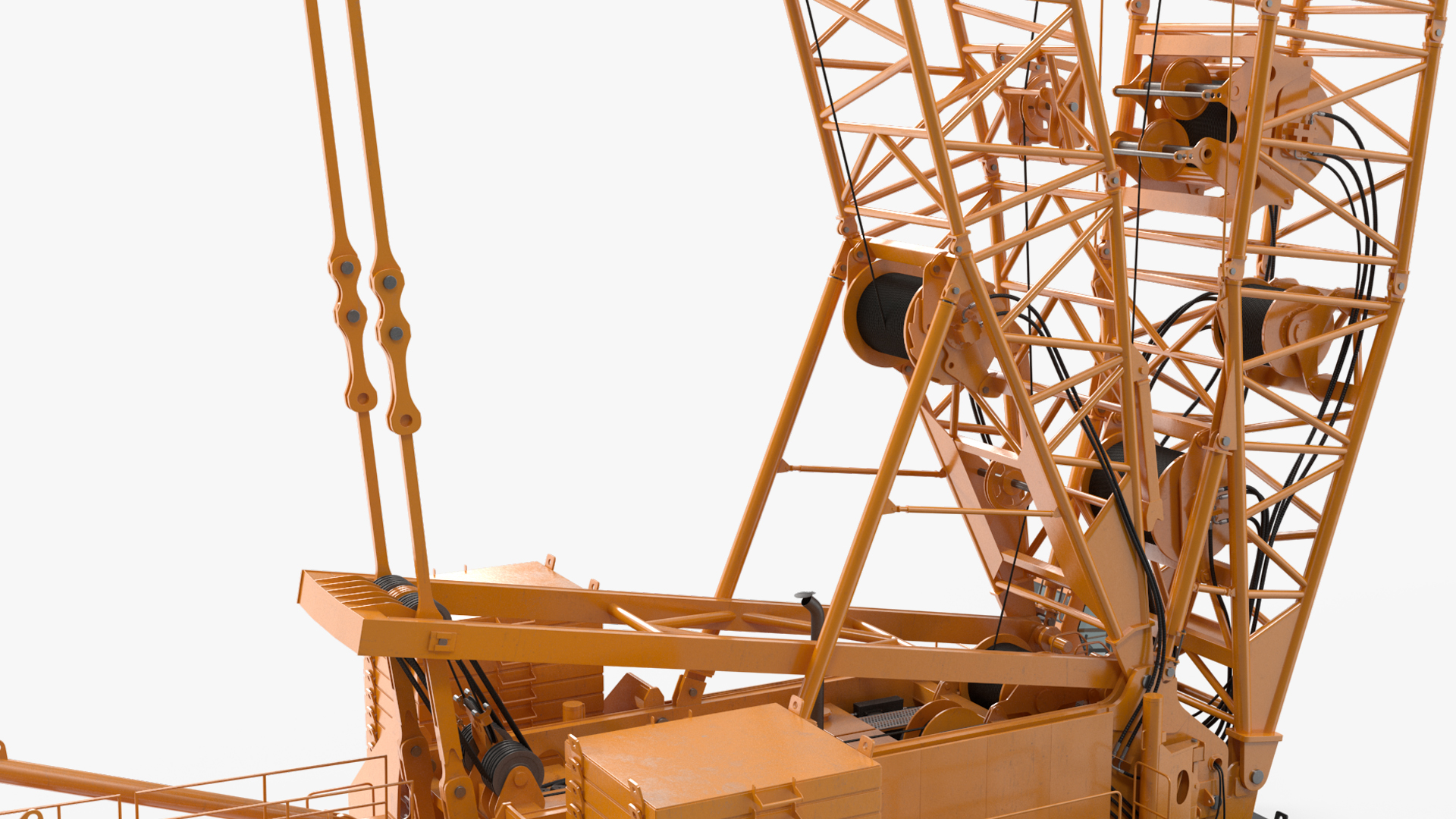 3D Tracked Crane with Reinforced Concrete Pipe model