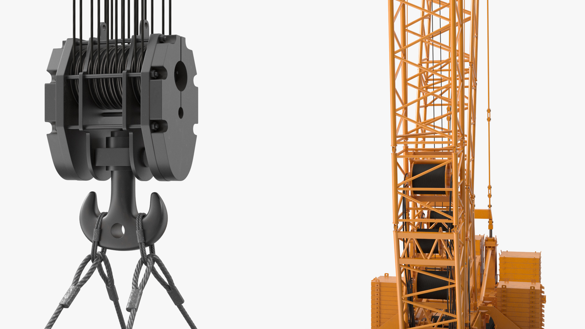 3D Tracked Crane with Reinforced Concrete Pipe model
