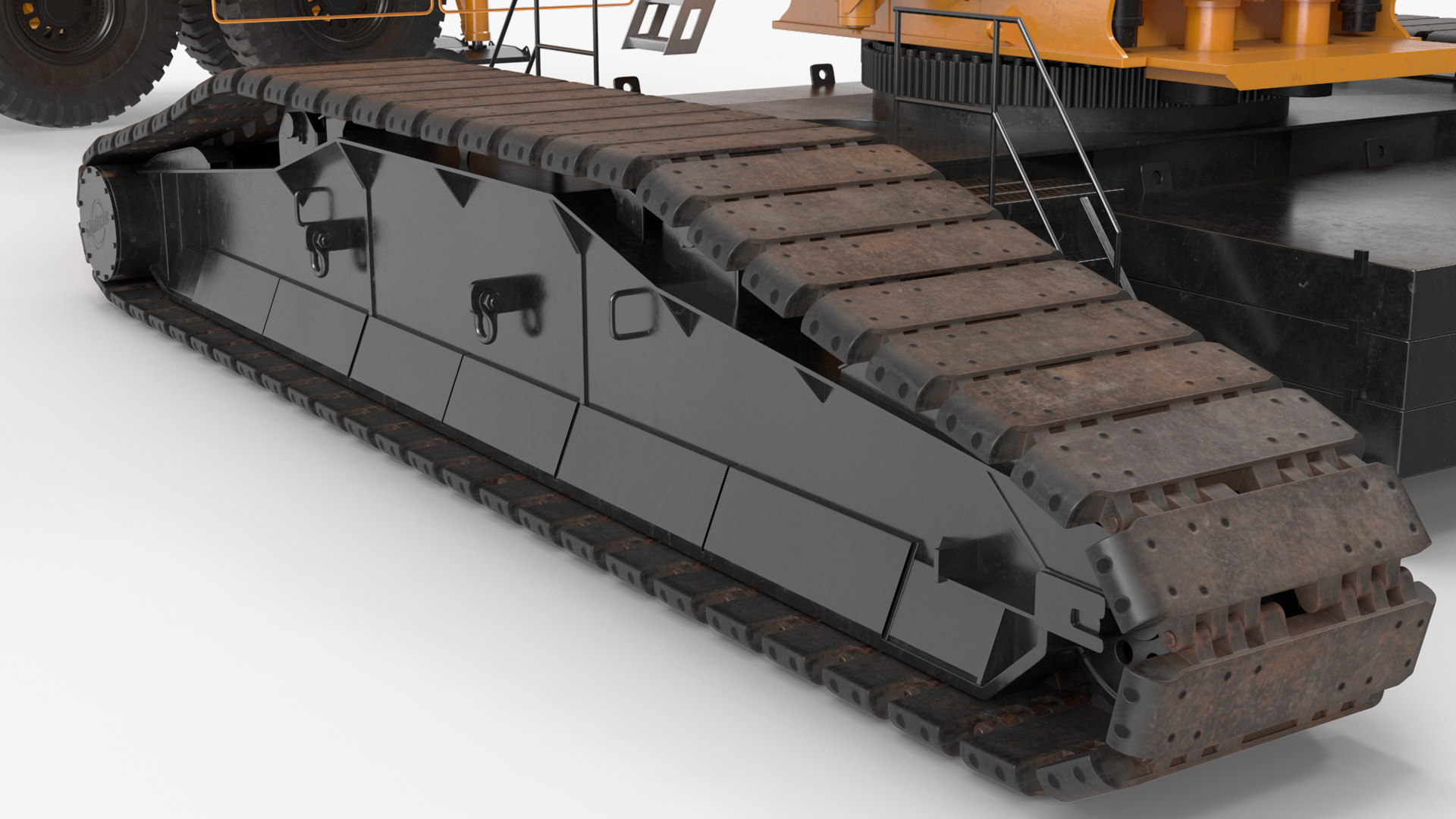 3D Tracked Crane with Reinforced Concrete Pipe model