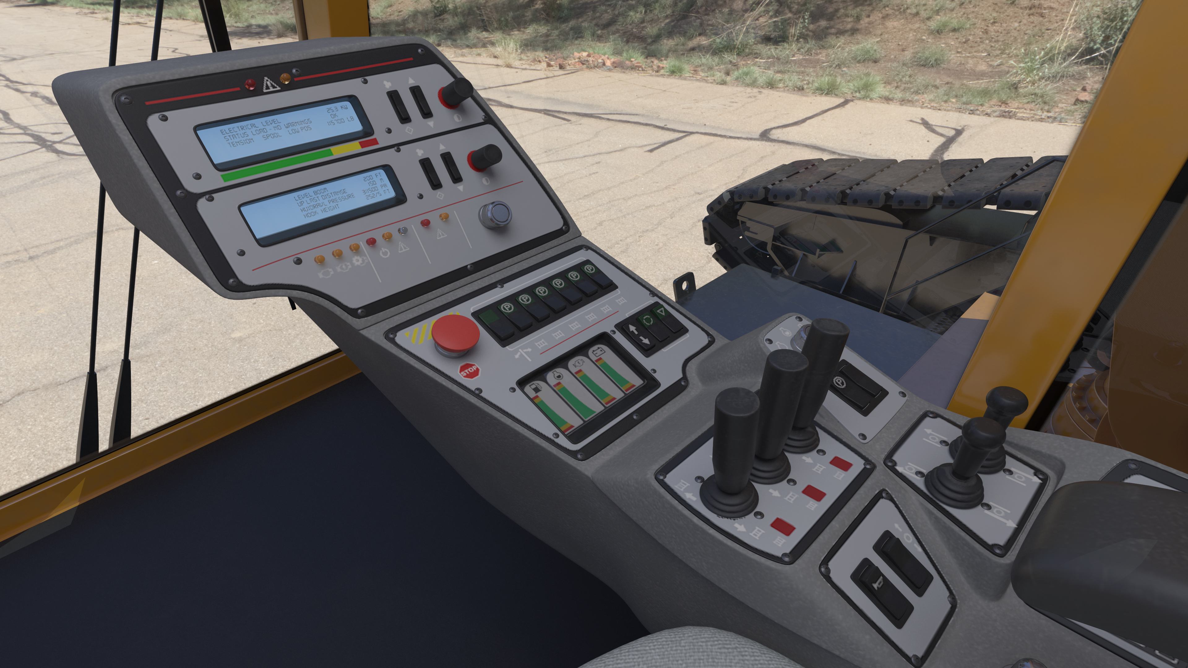 3D Tracked Crane with Reinforced Concrete Pipe model