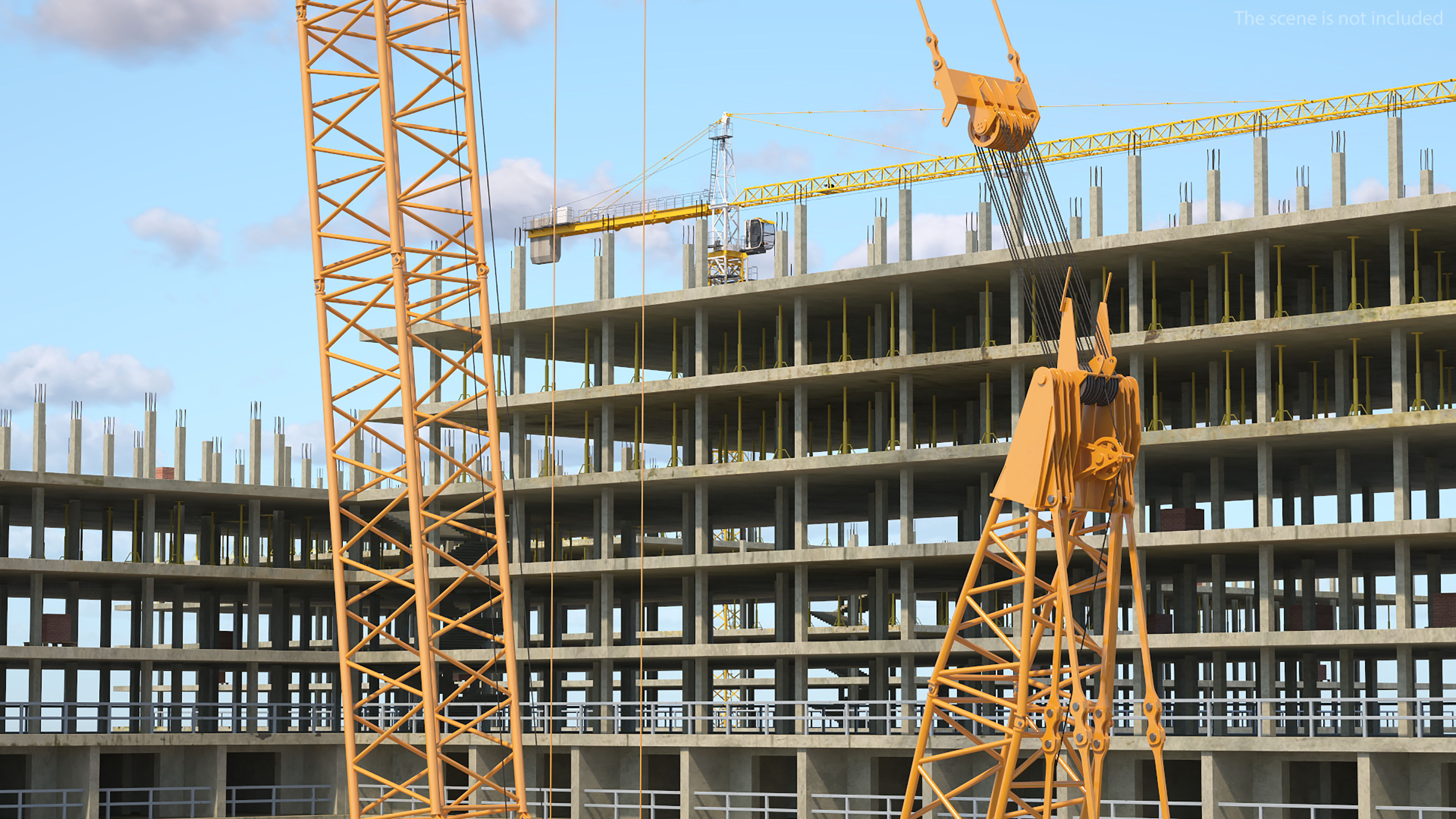 3D Tracked Crane with Reinforced Concrete Pipe model