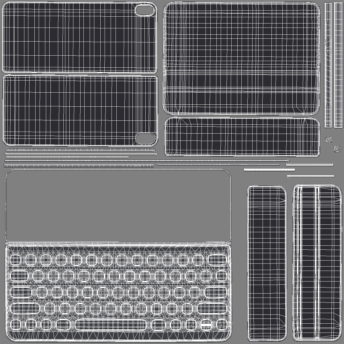 3D Smart Keyboard Rigged