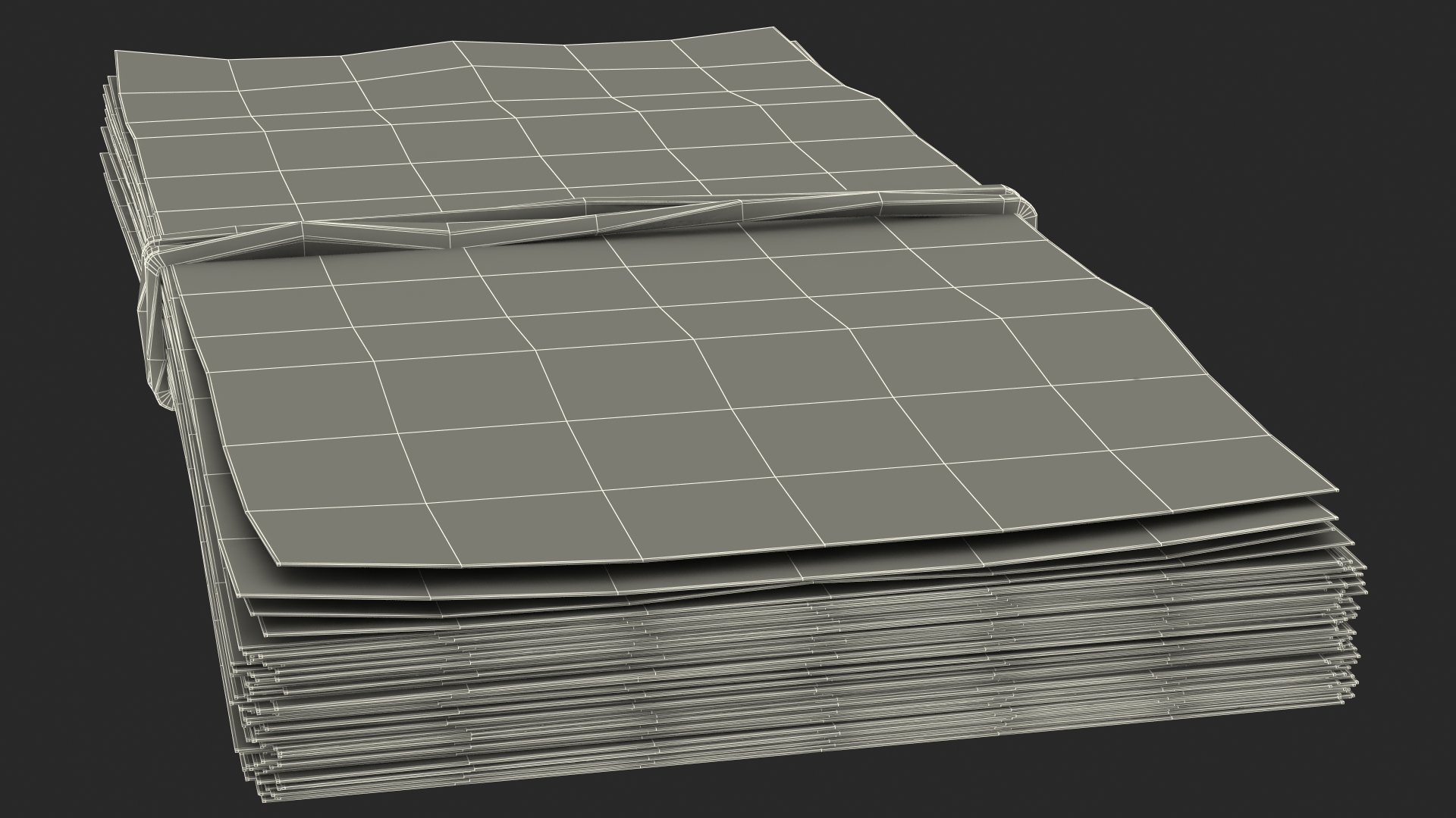 Rubber Band Stack of North Korea 50 Won 3D model
