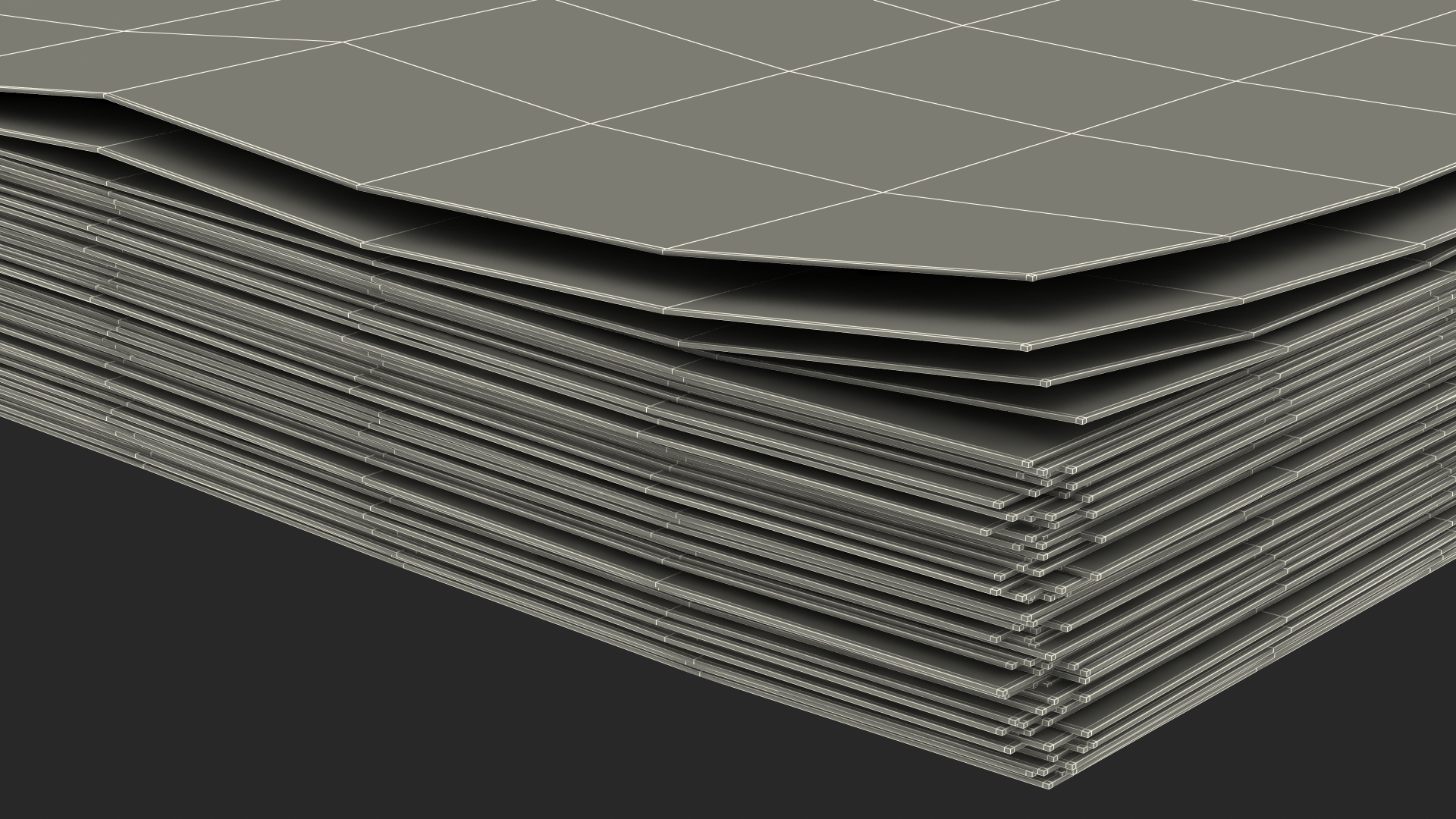 Rubber Band Stack of North Korea 50 Won 3D model