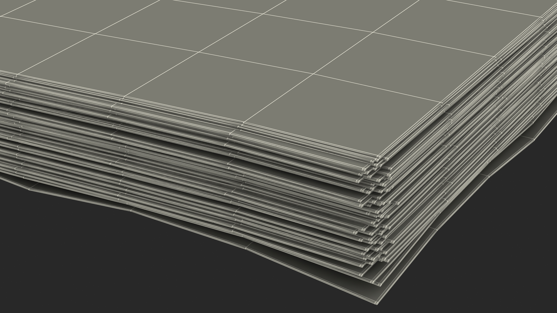Rubber Band Stack of North Korea 50 Won 3D model