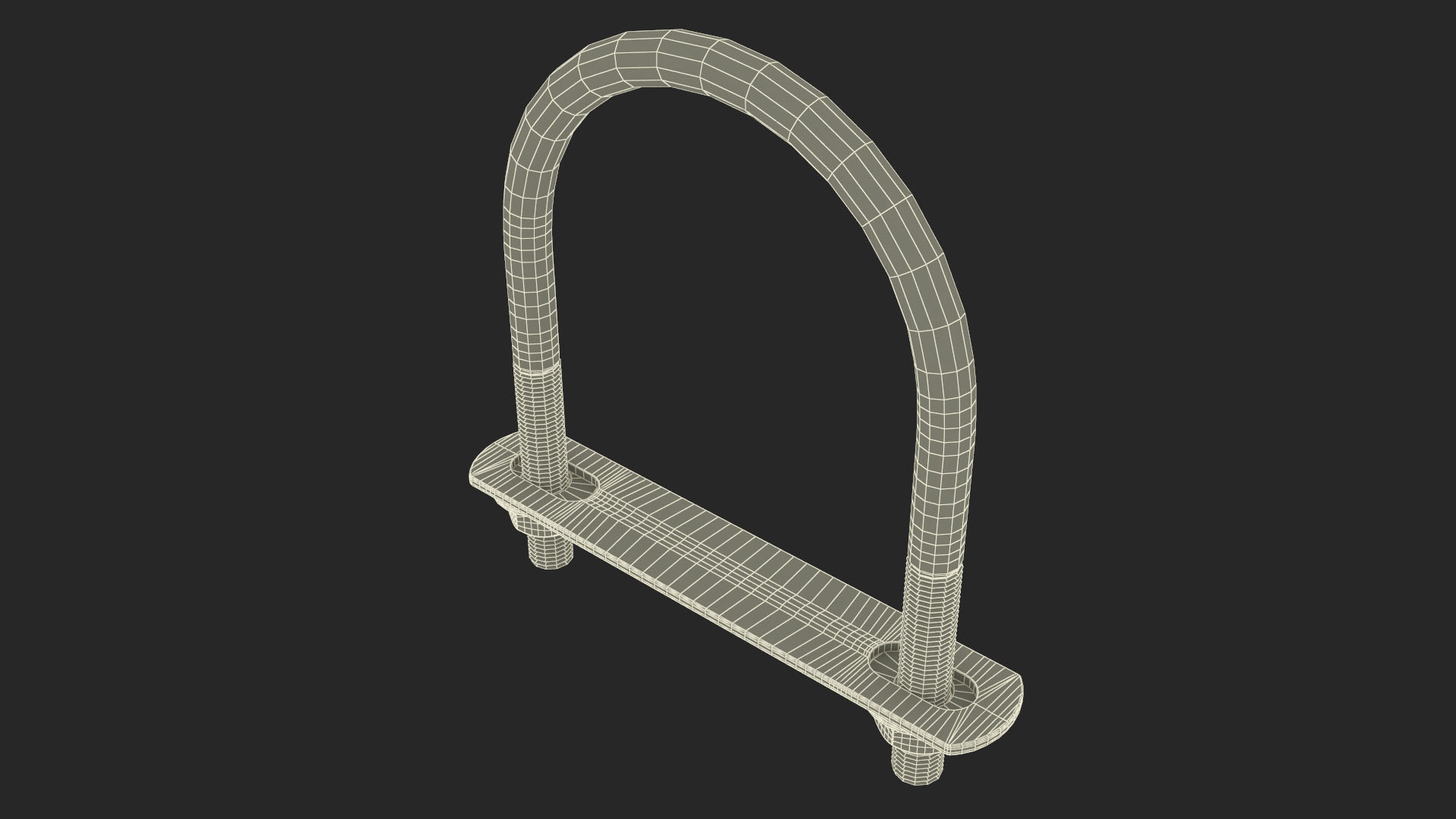 U Bolt for Fixed Base Steel 3D