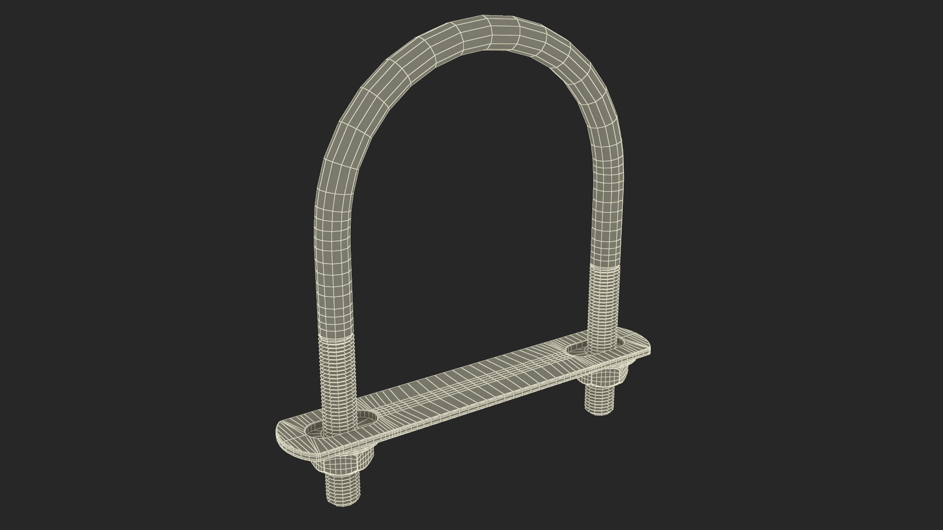U Bolt for Fixed Base Steel 3D