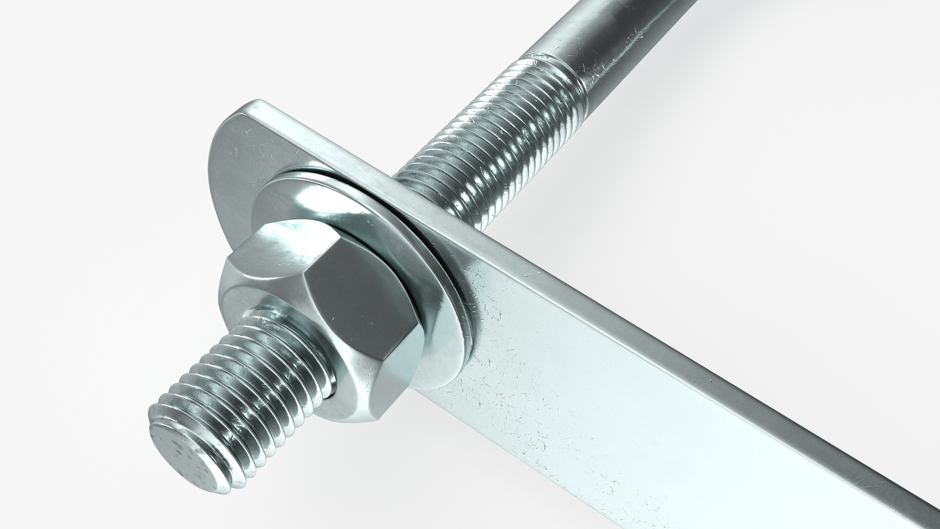 U Bolt for Fixed Base Steel 3D