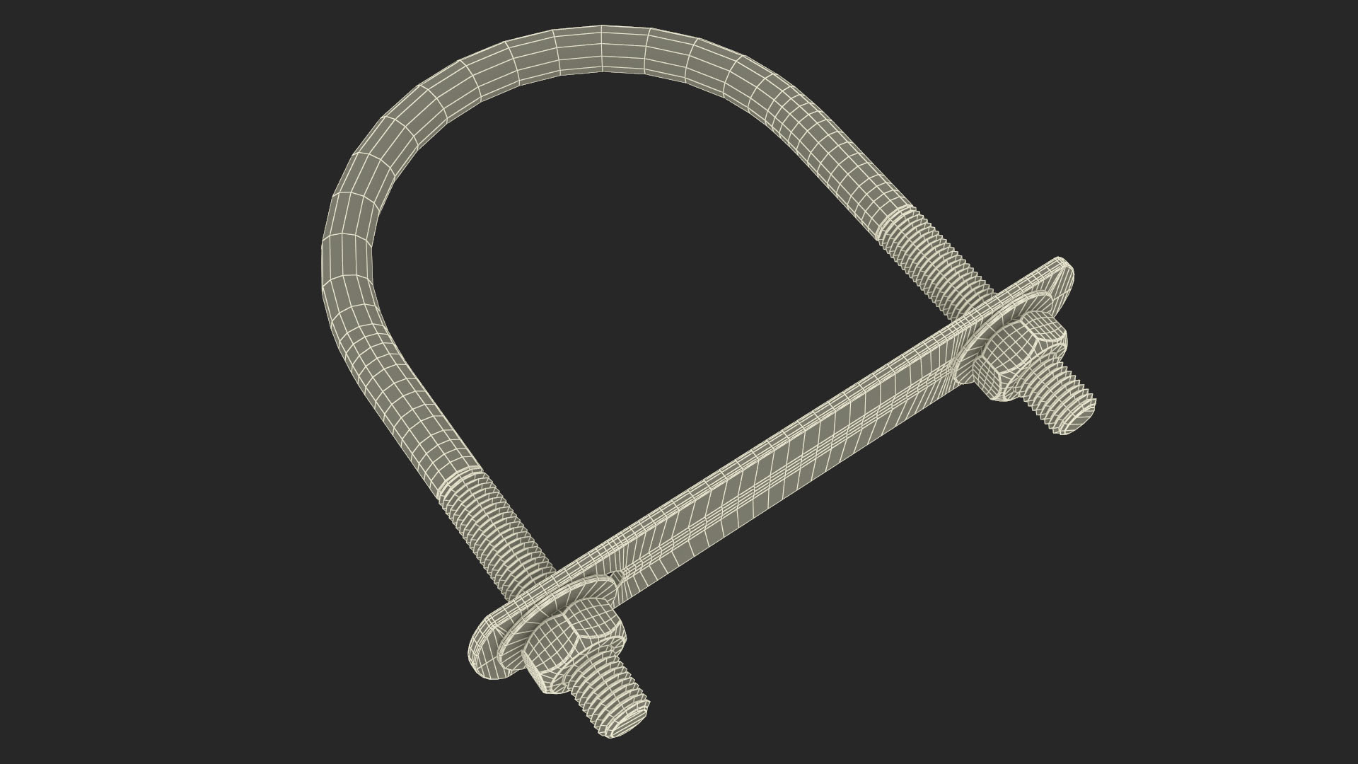 U Bolt for Fixed Base Steel 3D