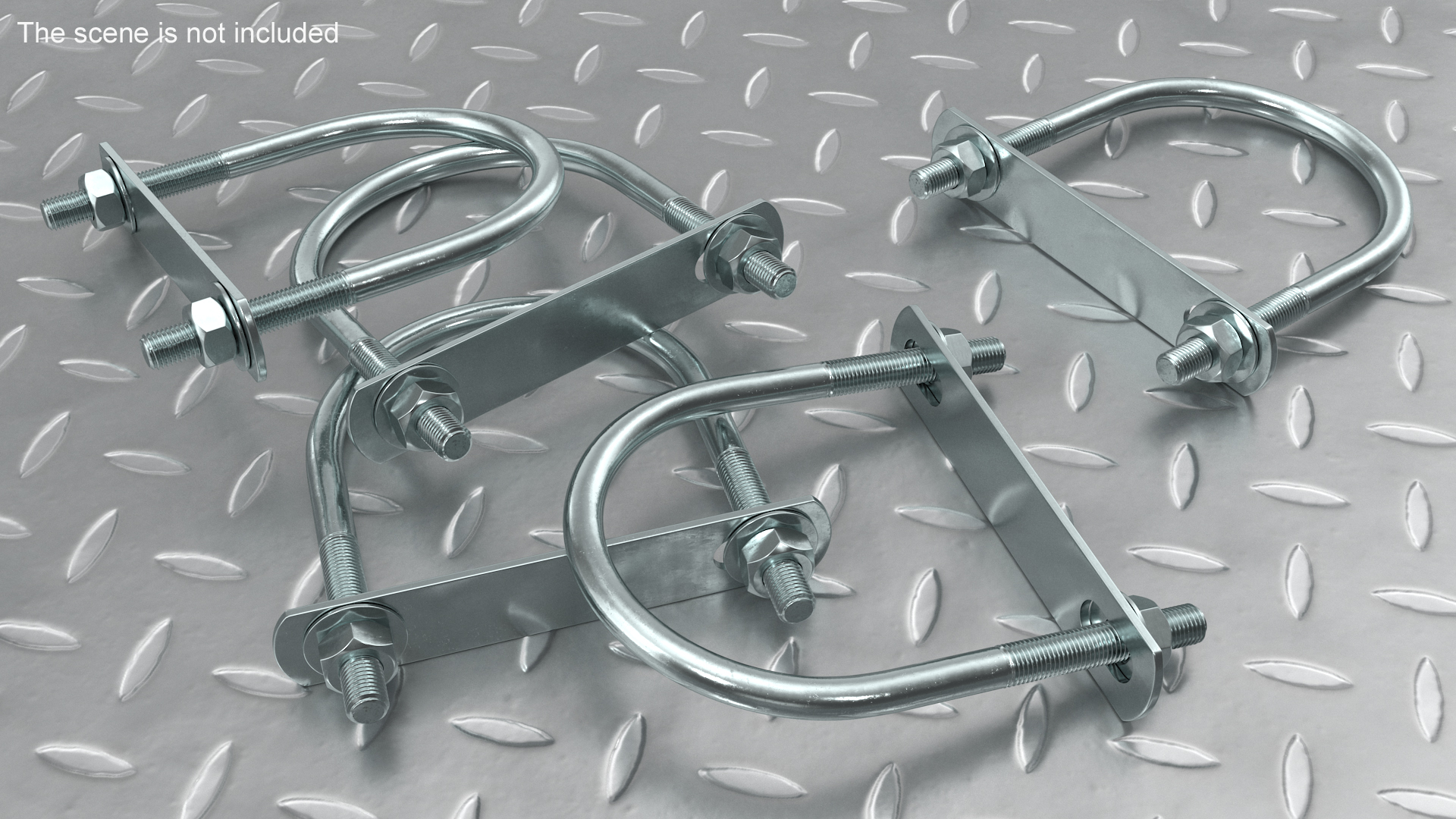 U Bolt for Fixed Base Steel 3D