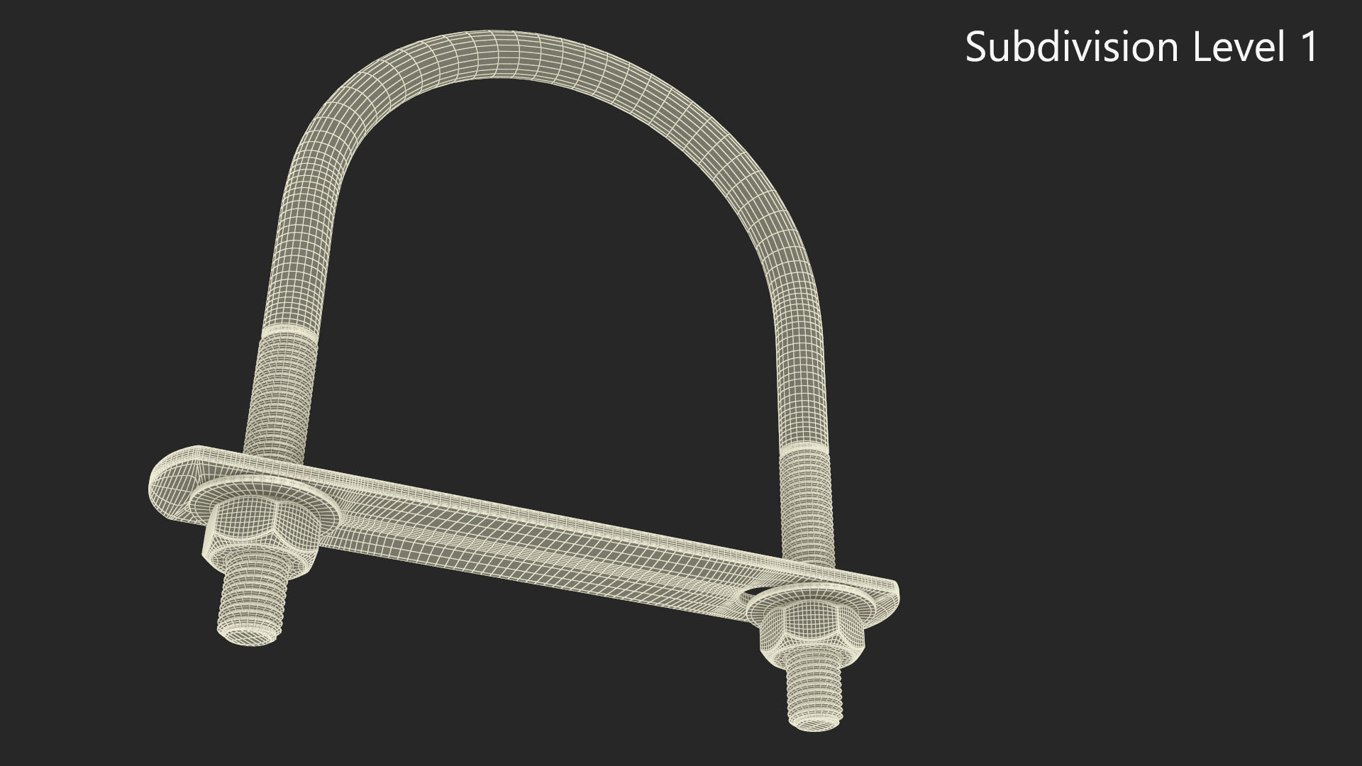 U Bolt for Fixed Base Steel 3D