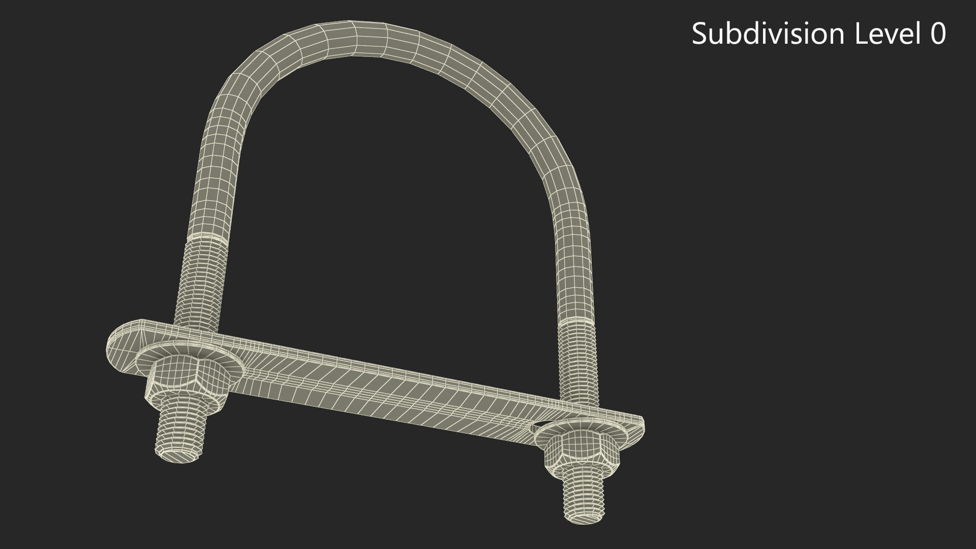 U Bolt for Fixed Base Steel 3D