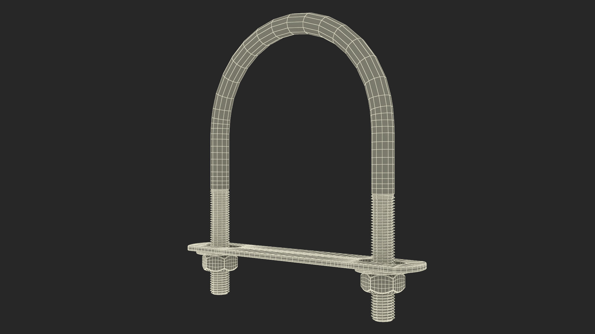 U Bolt for Fixed Base Steel 3D
