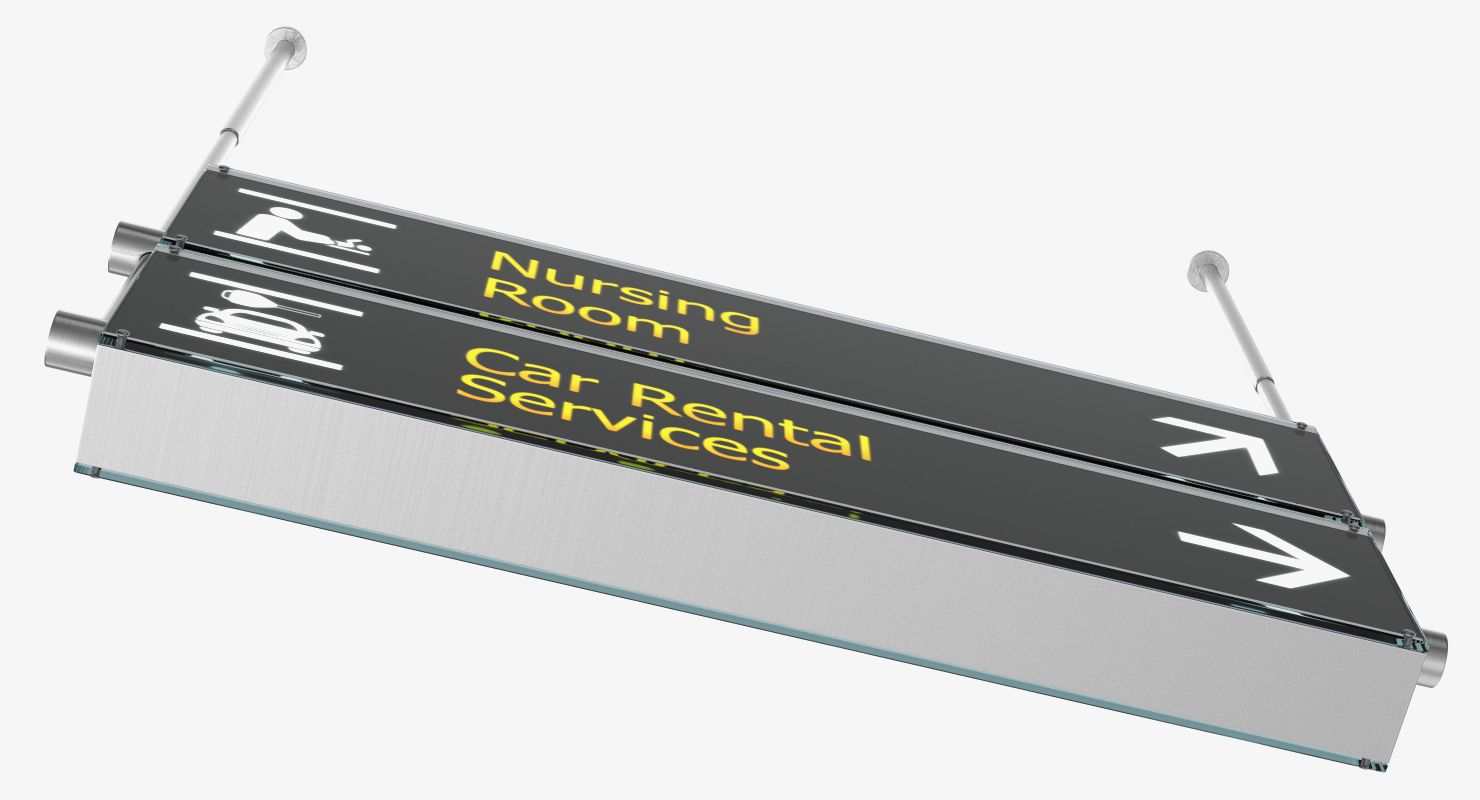 Airport Signs Nursing Room Car Rental 3D