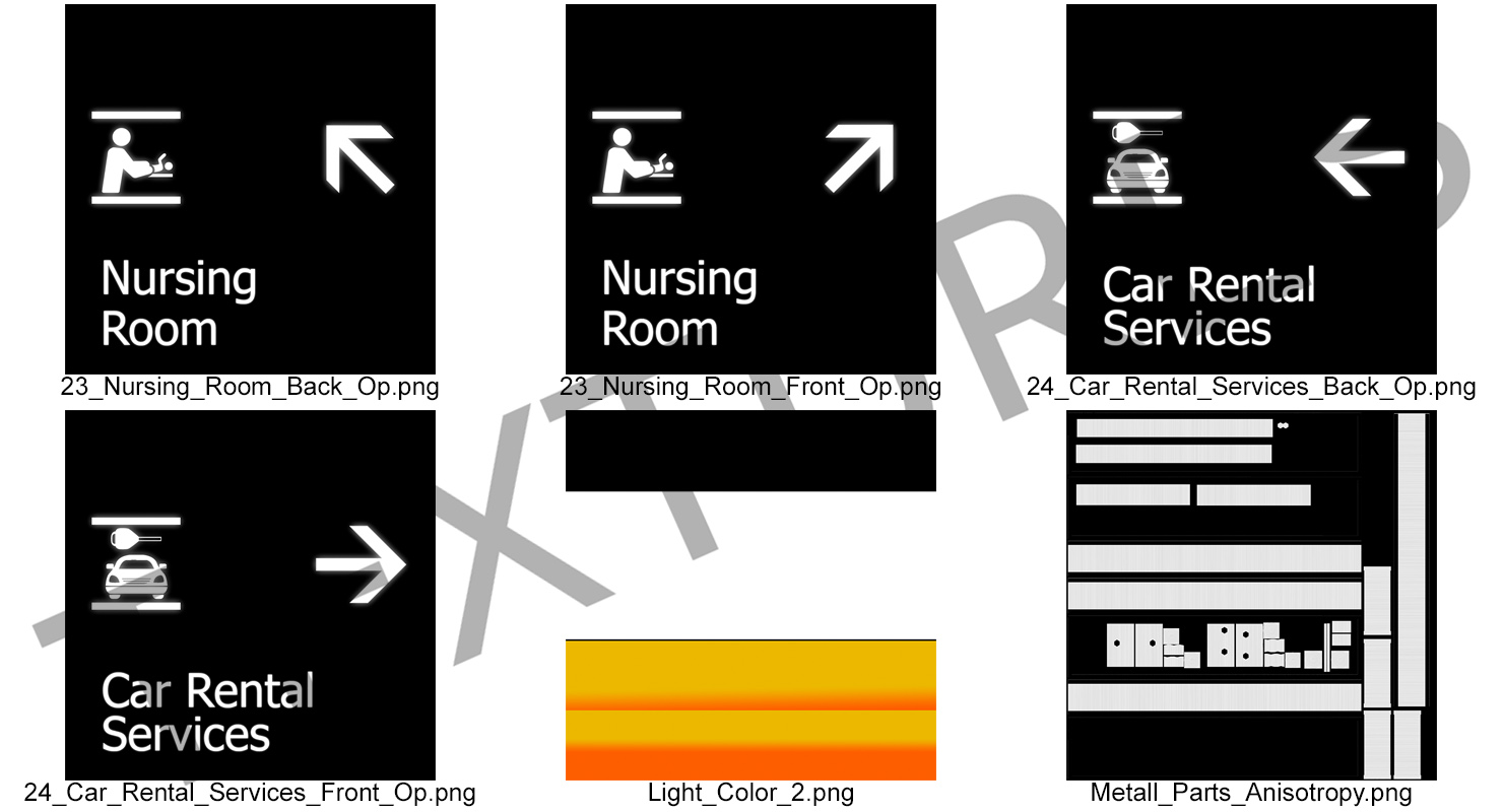 Airport Signs Nursing Room Car Rental 3D
