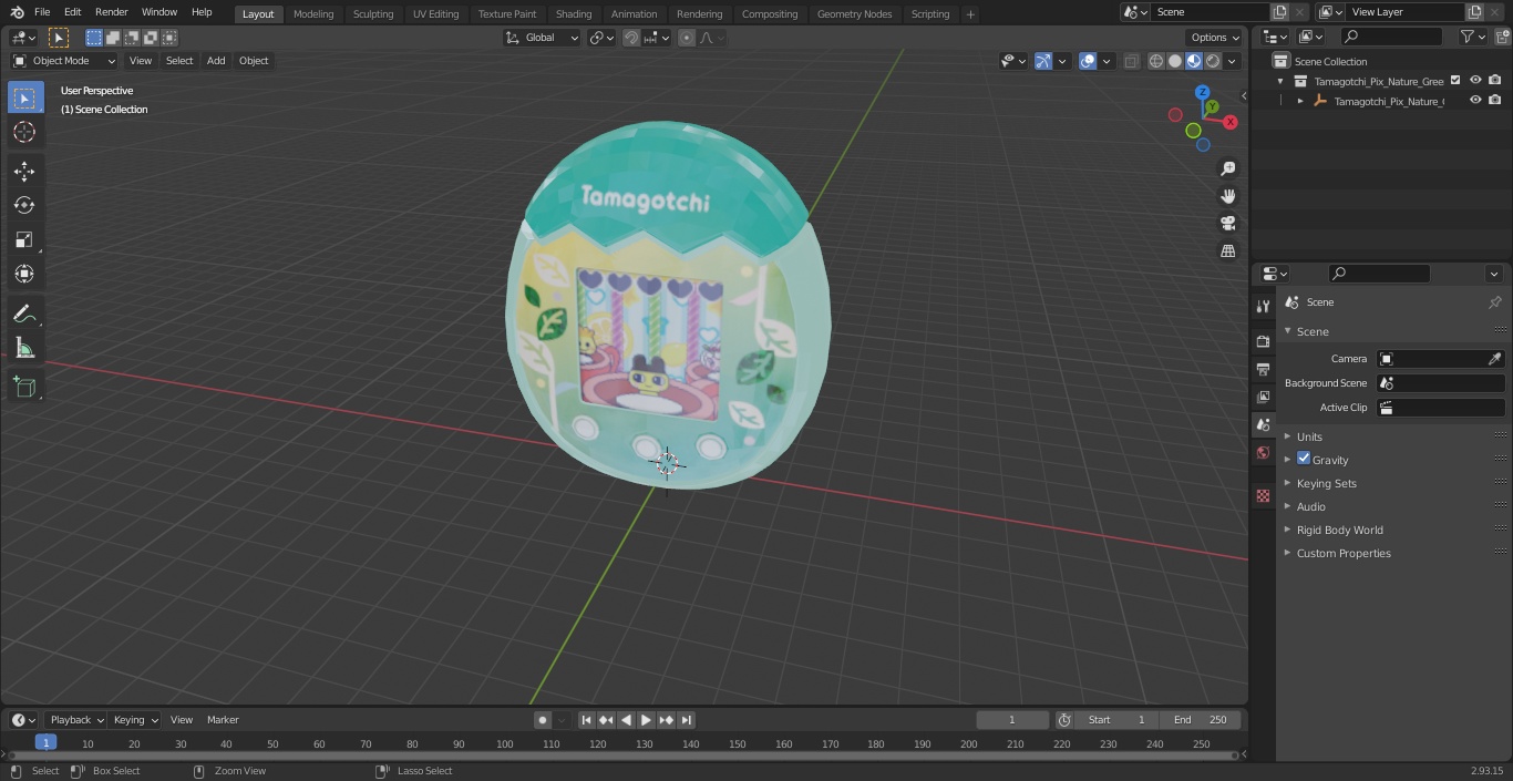 Tamagotchi Pix Nature Green 3D