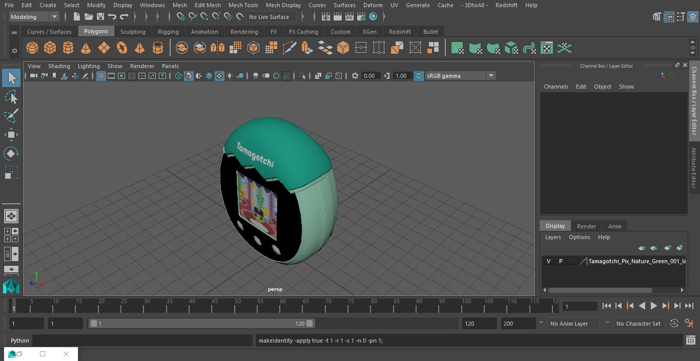 Tamagotchi Pix Nature Green 3D