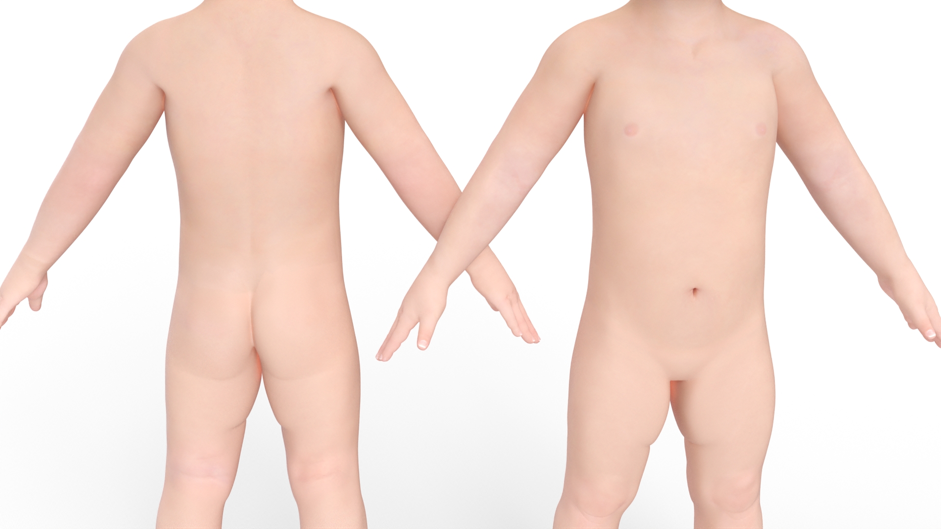 3D Baby Girl A-Pose