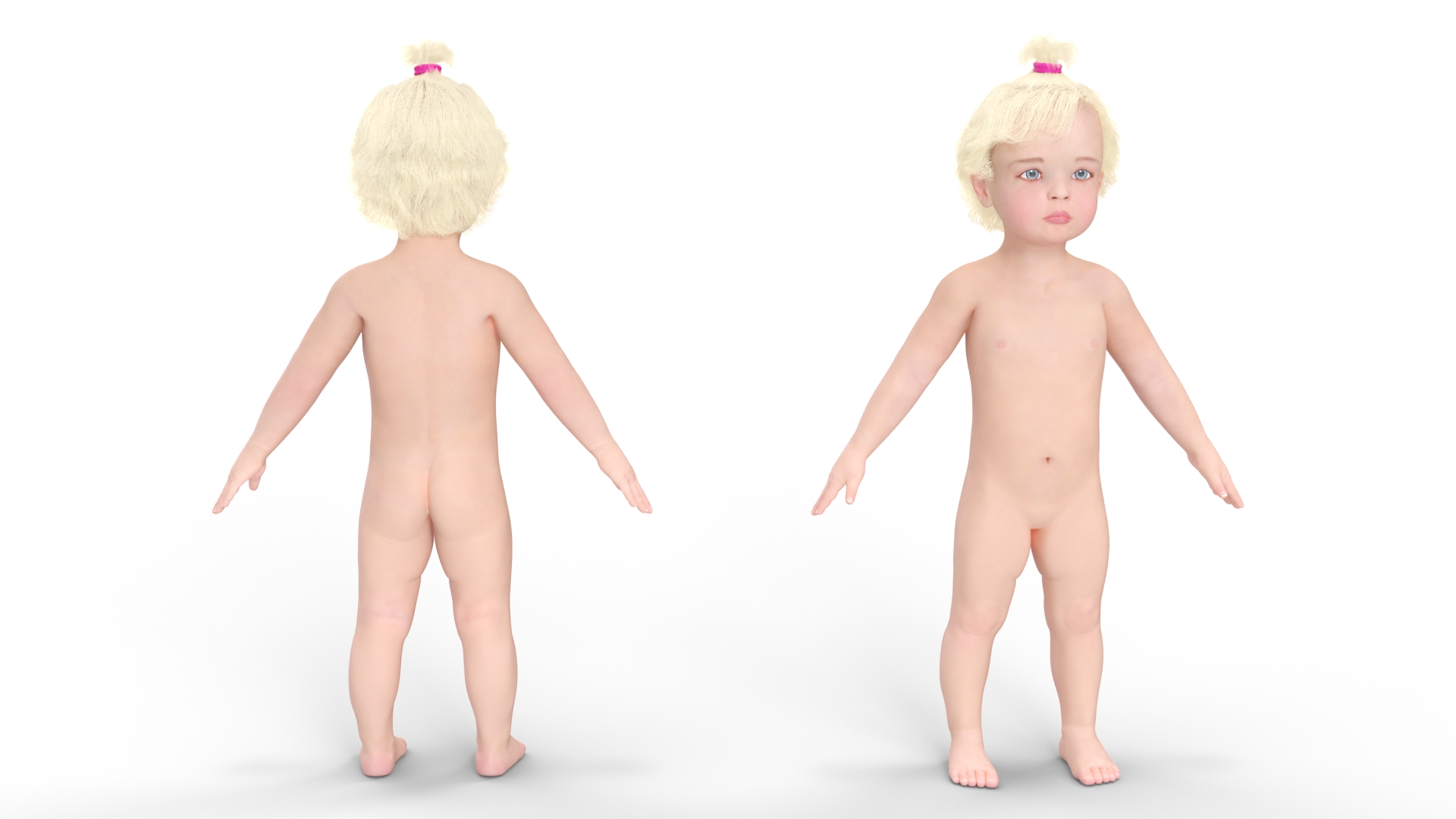 3D Baby Girl A-Pose
