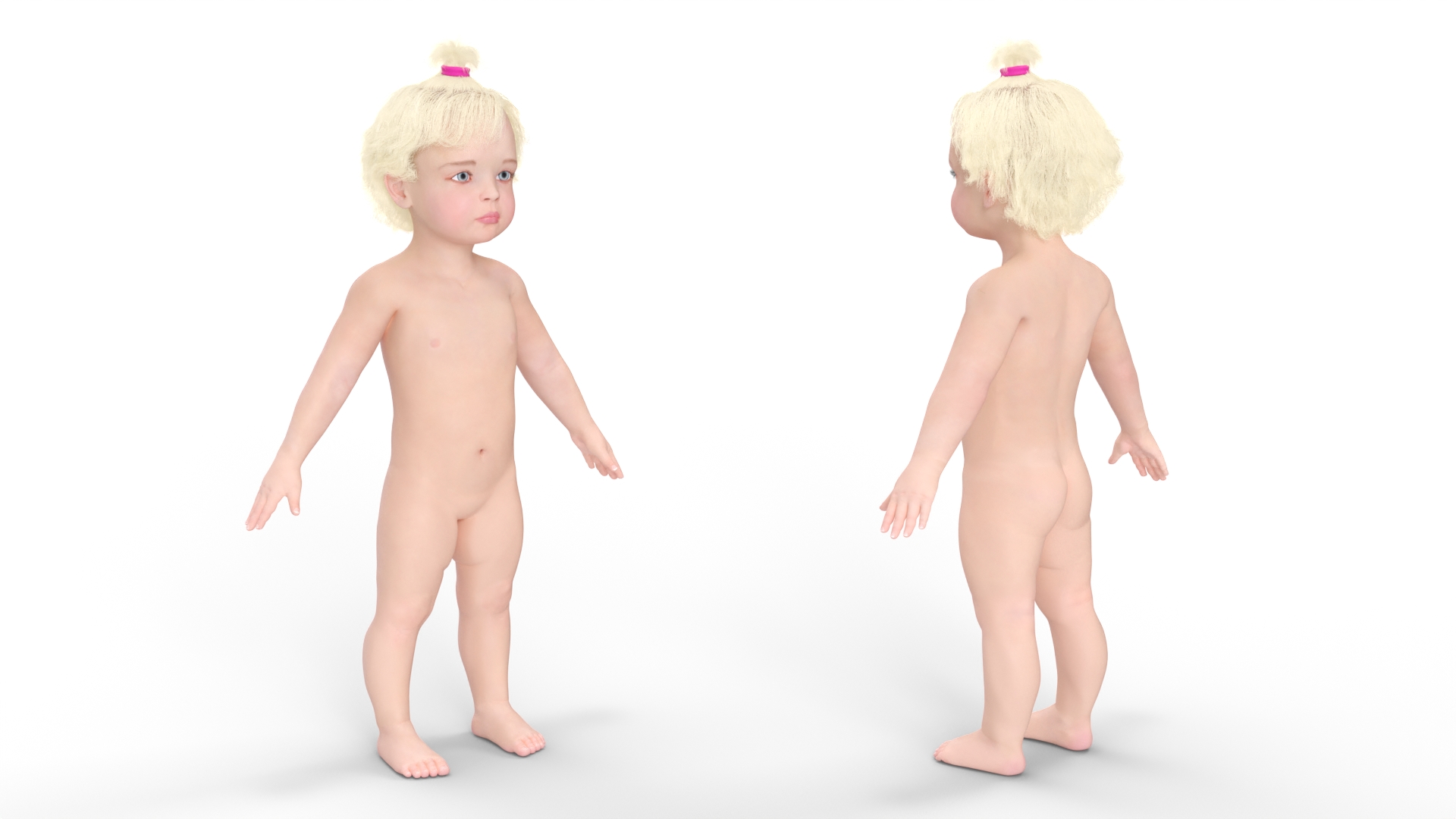 3D Baby Girl A-Pose