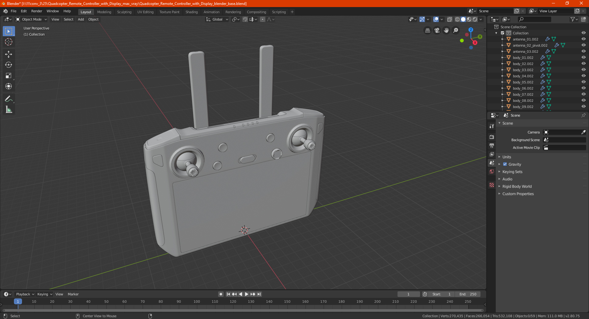 3D Quadcopter Remote Controller with Display
