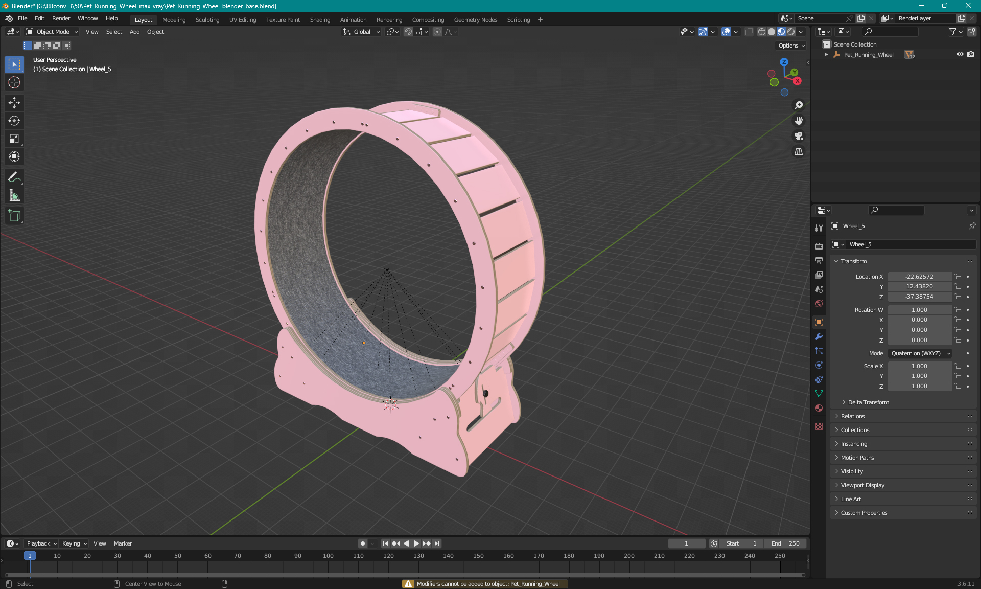 Pet Running Wheel 3D