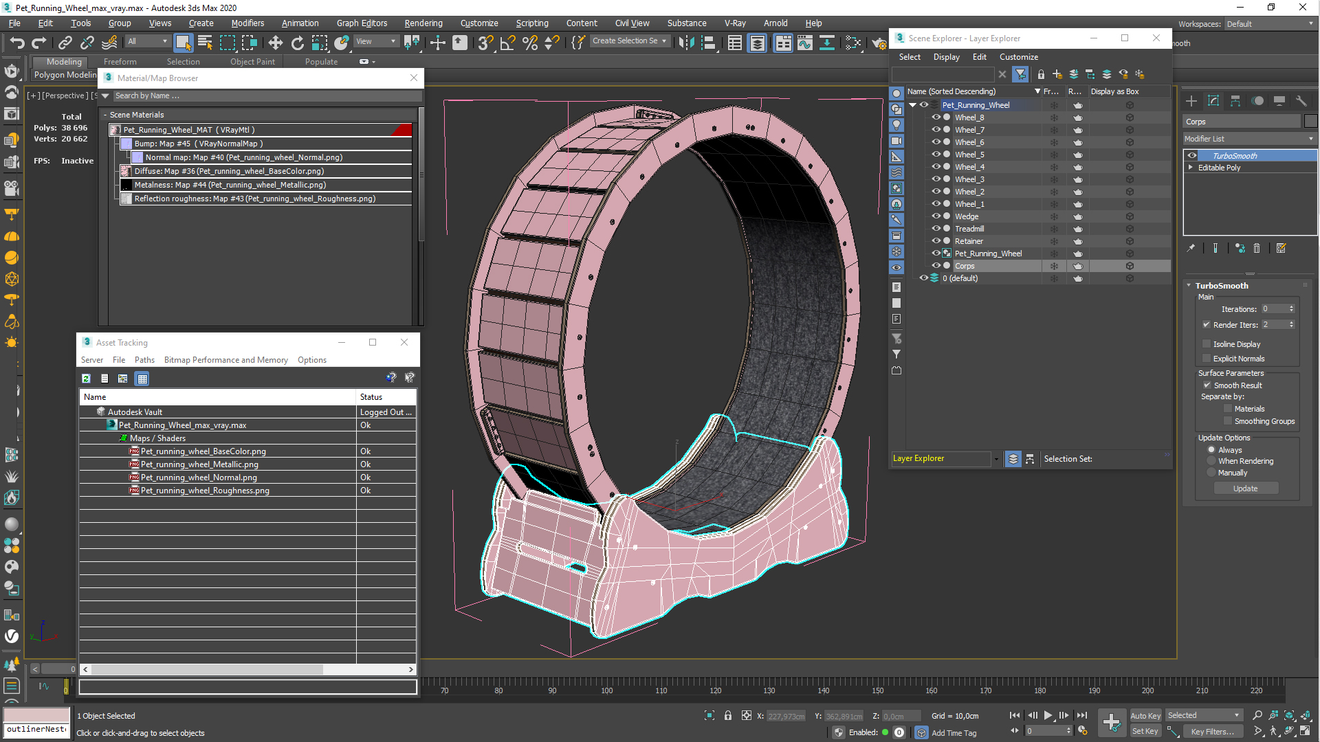 Pet Running Wheel 3D