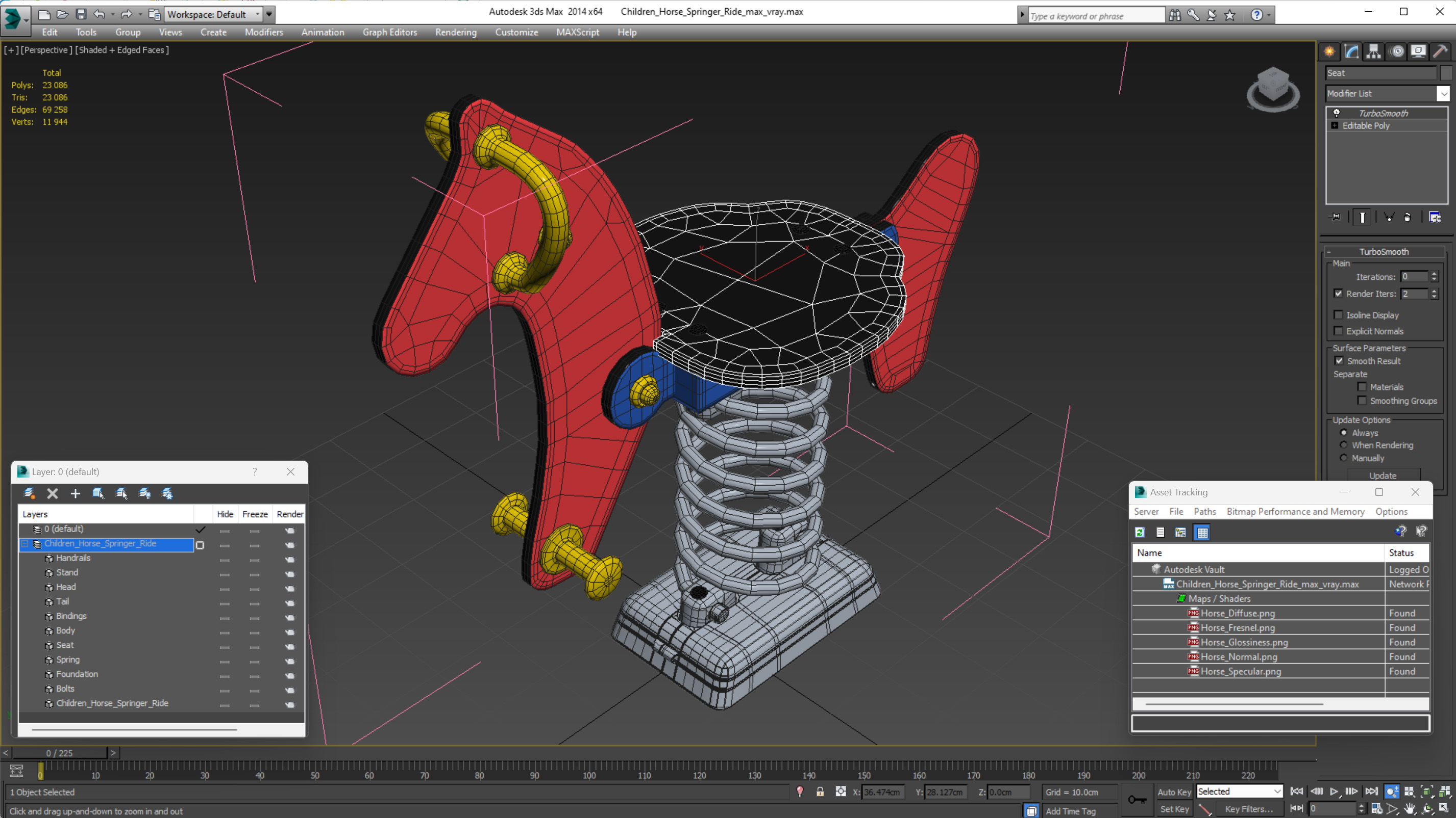 3D Children Horse Springer Ride model