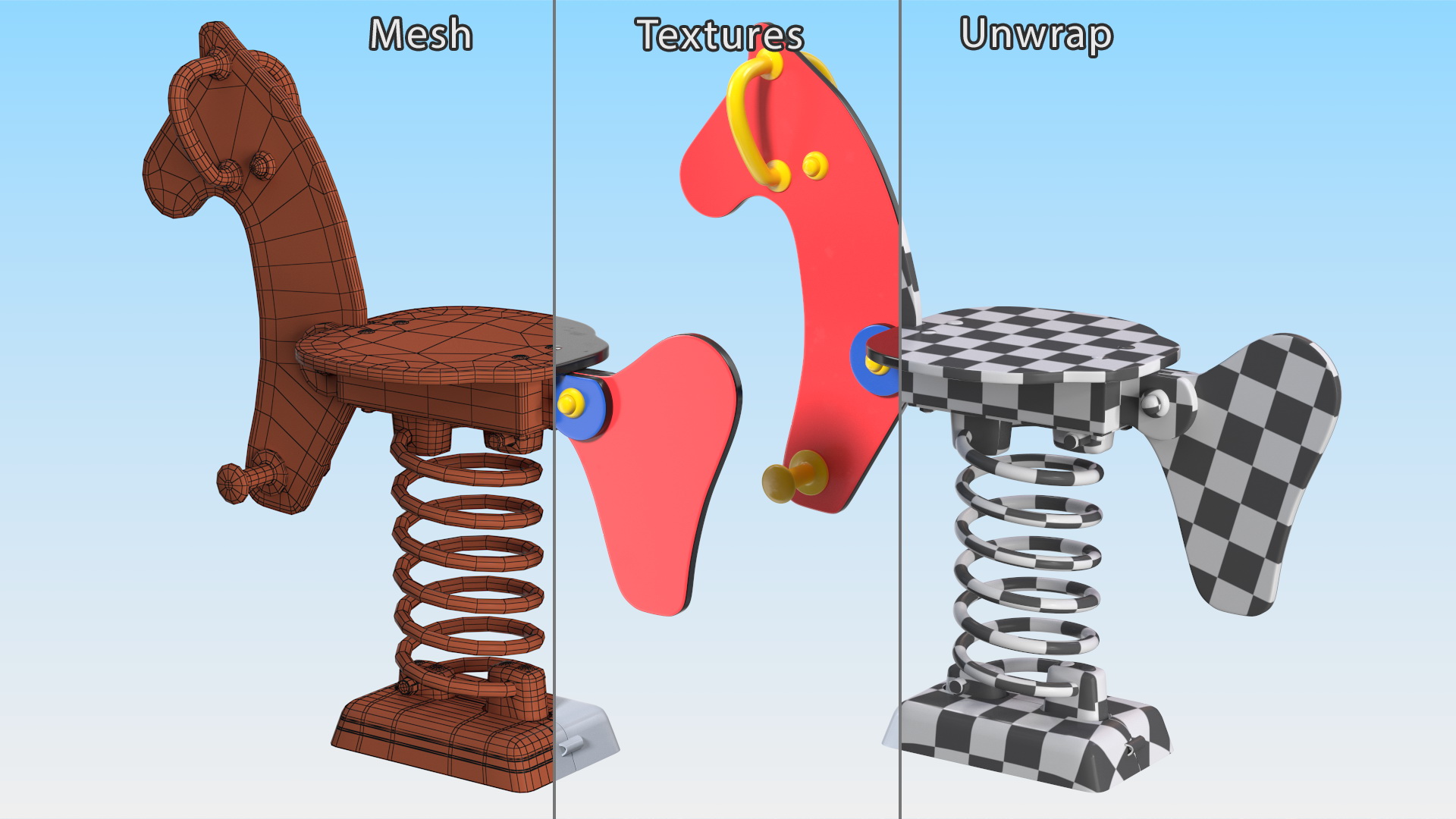 3D Children Horse Springer Ride model