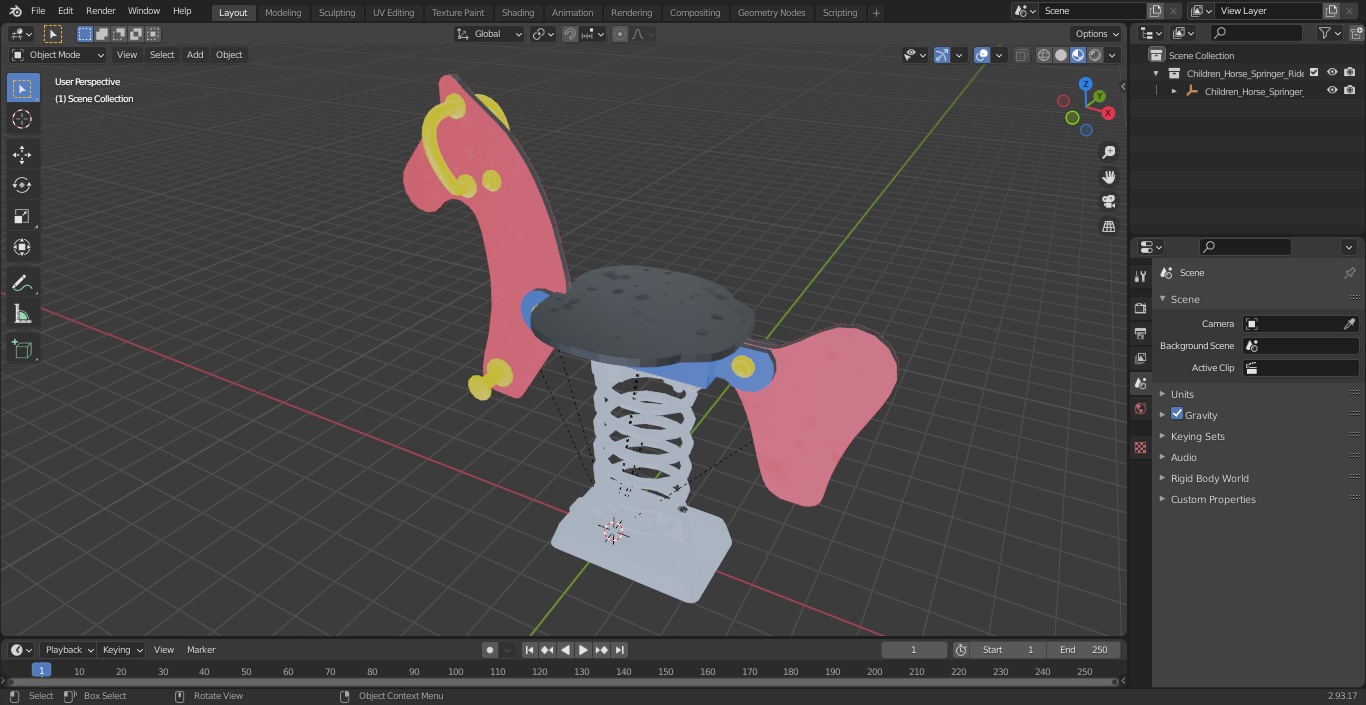 3D Children Horse Springer Ride model