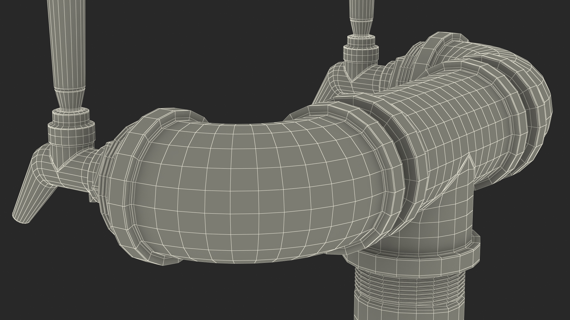 Black Iron Pipe Beer Tower Double Tap 3D