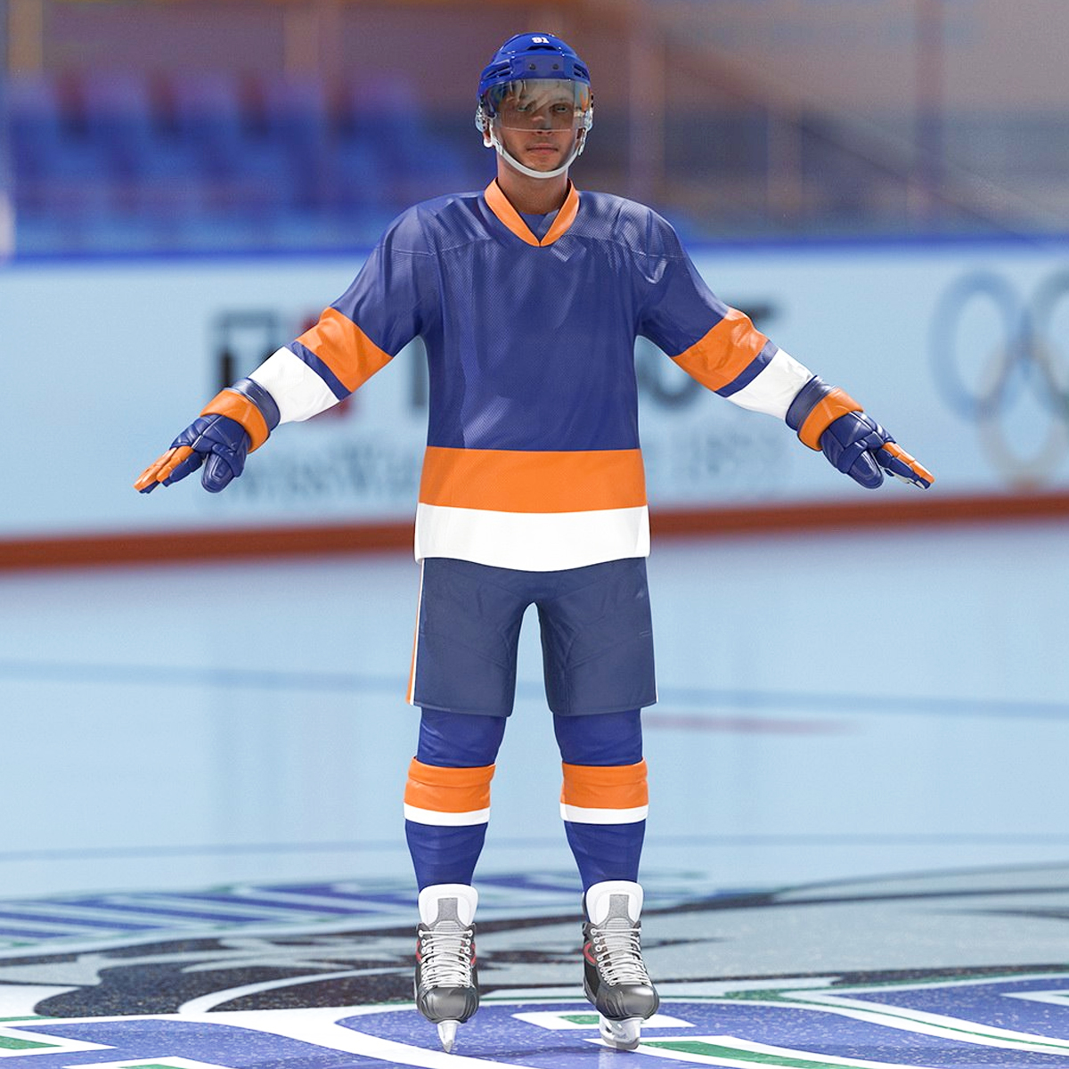 Blue Hockey Player