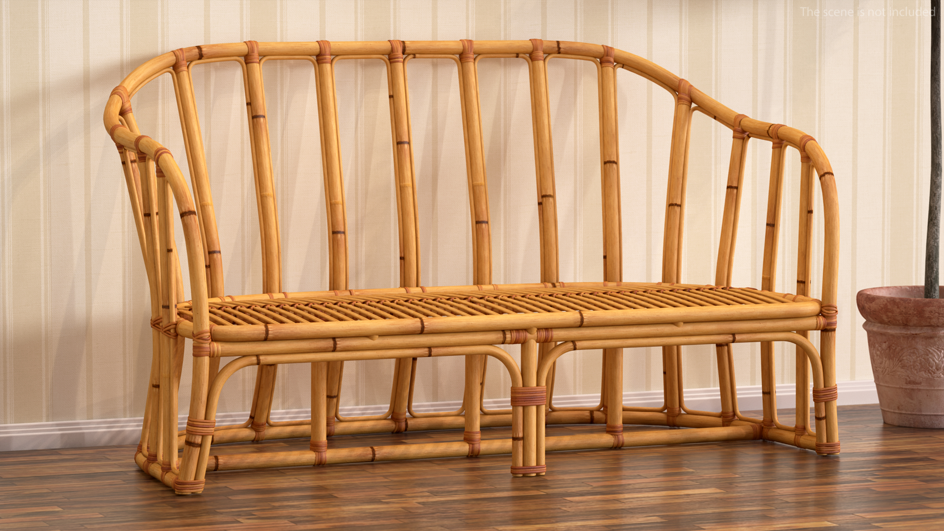 3D Vintage Bamboo Furniture Set model