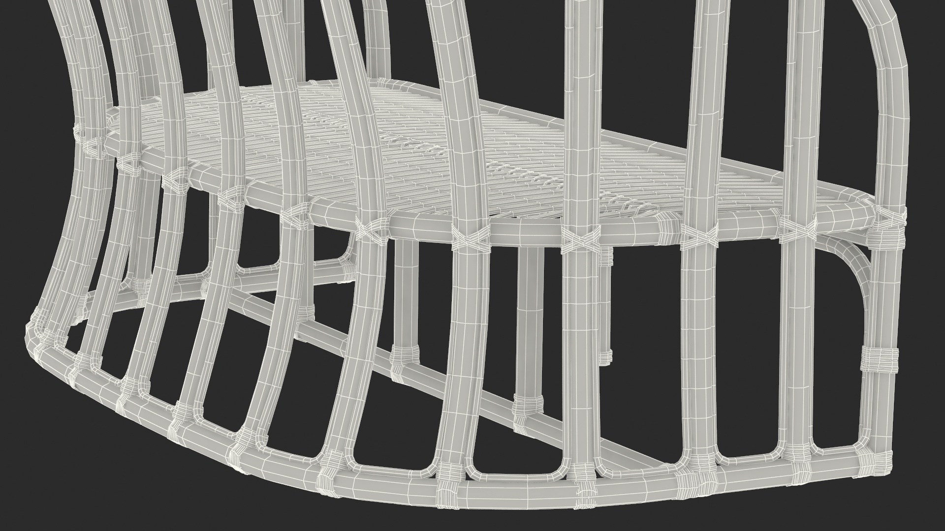 3D Vintage Bamboo Furniture Set model